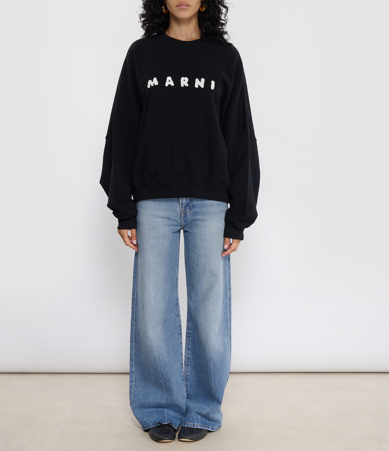 Black Sweatshirt with White Logo