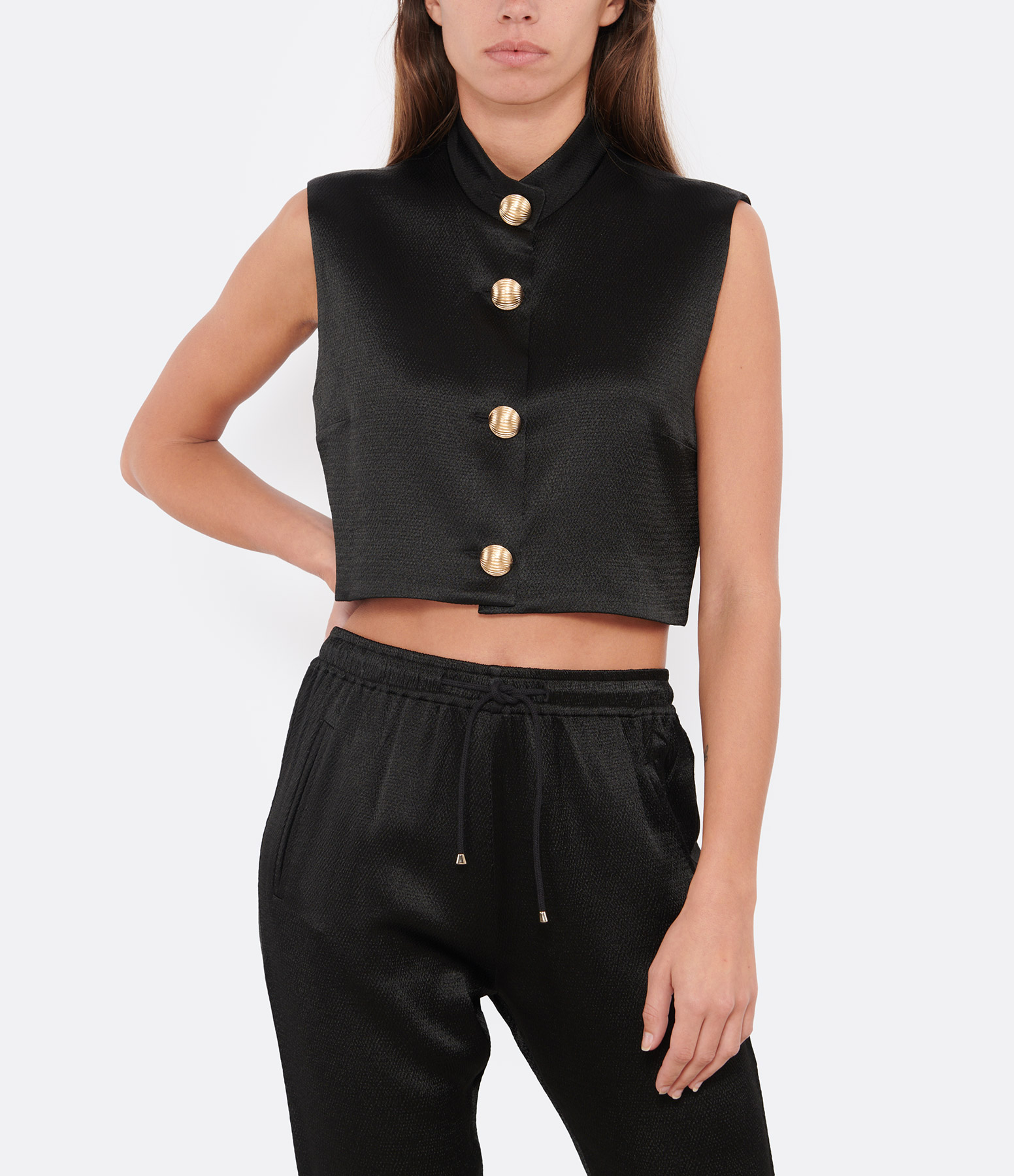 Black Brad Crop Top