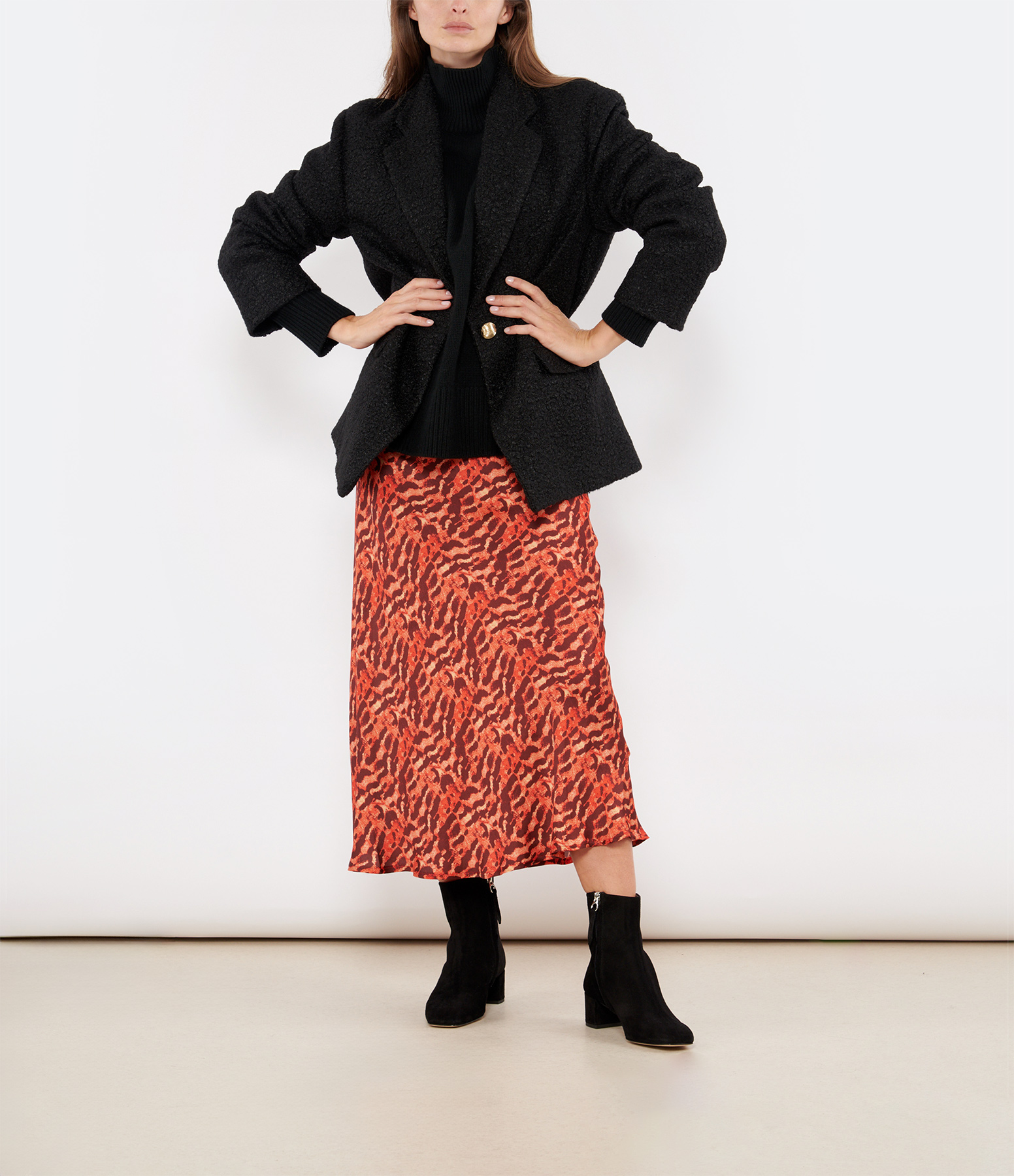 Ziggy Black Boiled Wool Blazer