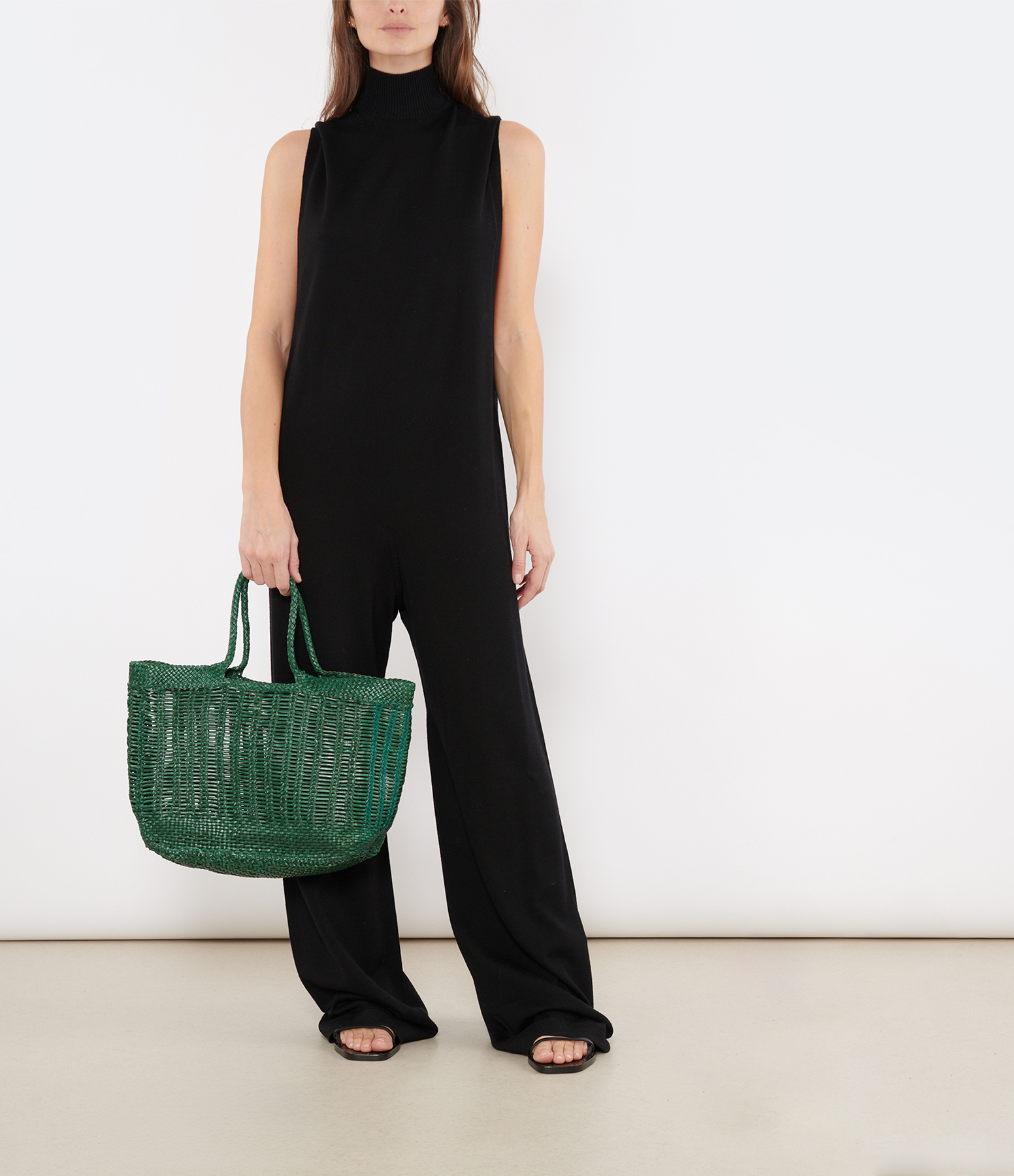 Kirie Black Wool Trouser Jumpsuit