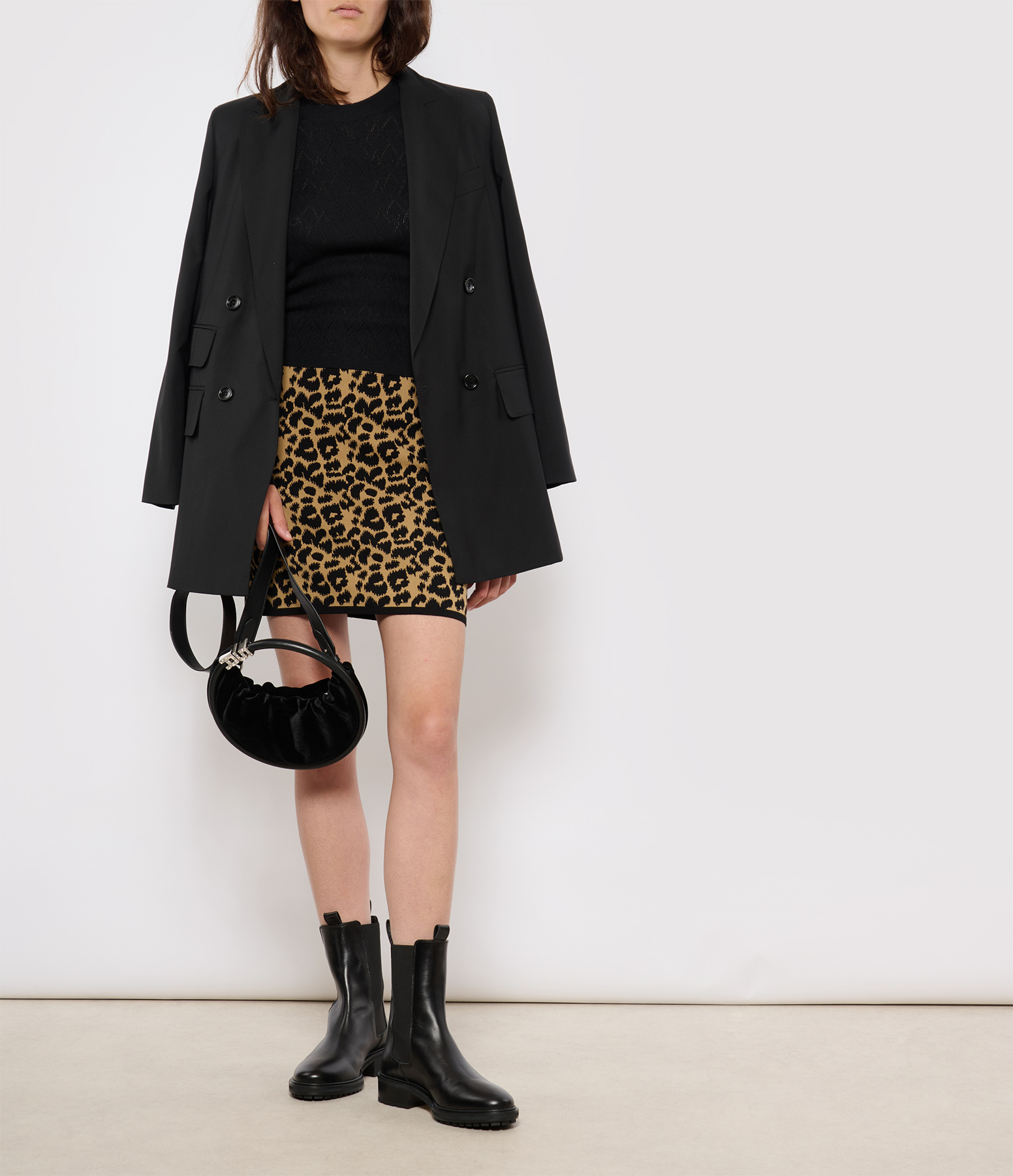 Domizia Black Short Skirt