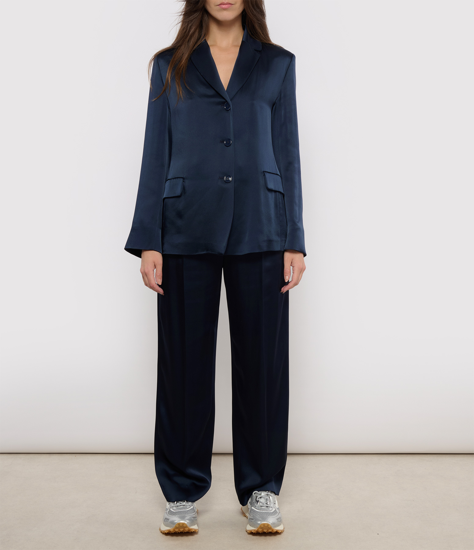 Amleto Wide-Leg Trousers, Midnight Blue, 'S Max Mara