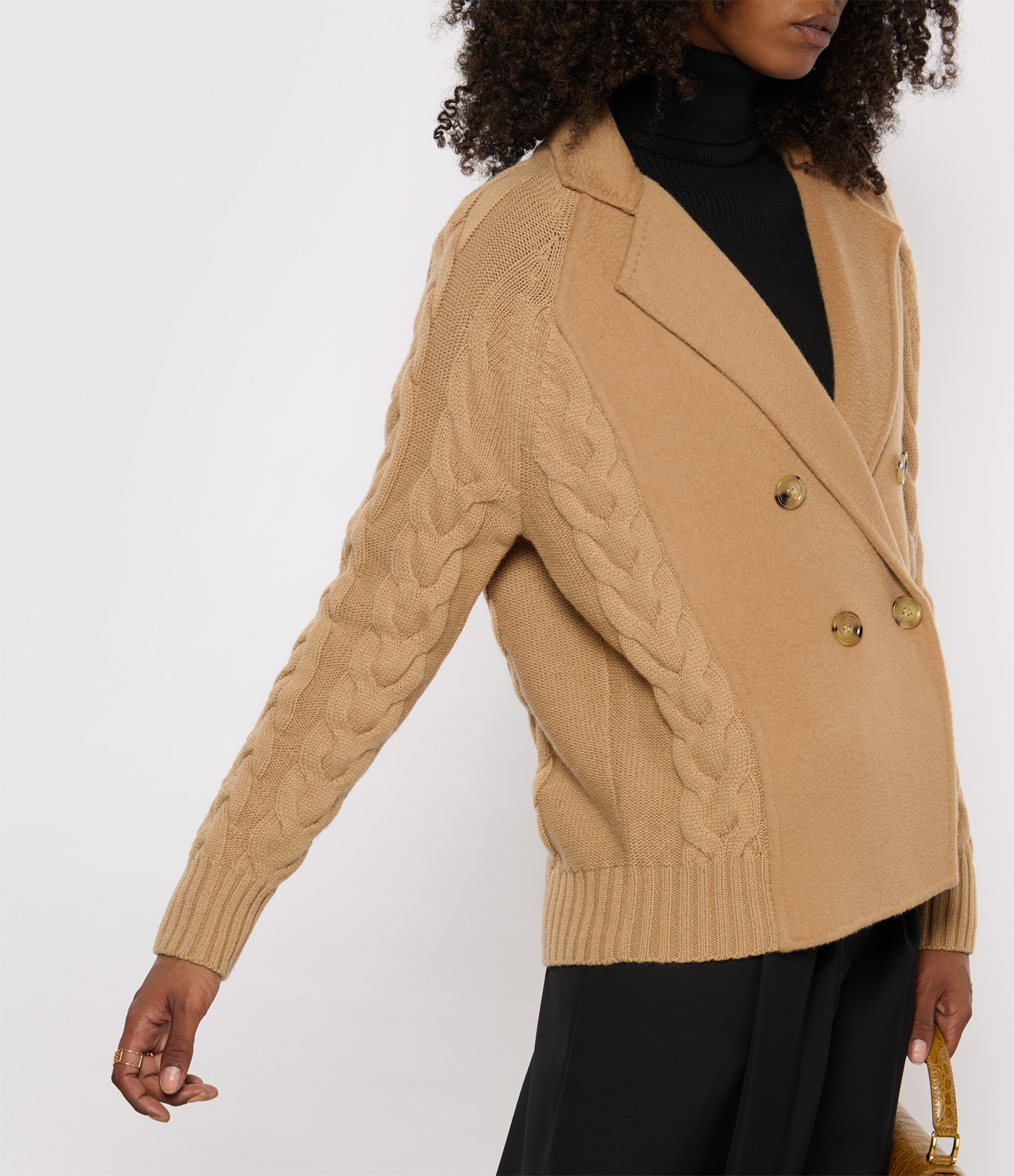 Micio Camel Cropped Jacket