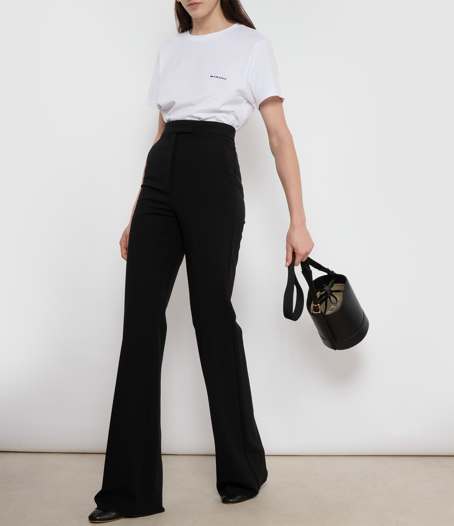 Norcia Black Wide-Leg Trousers