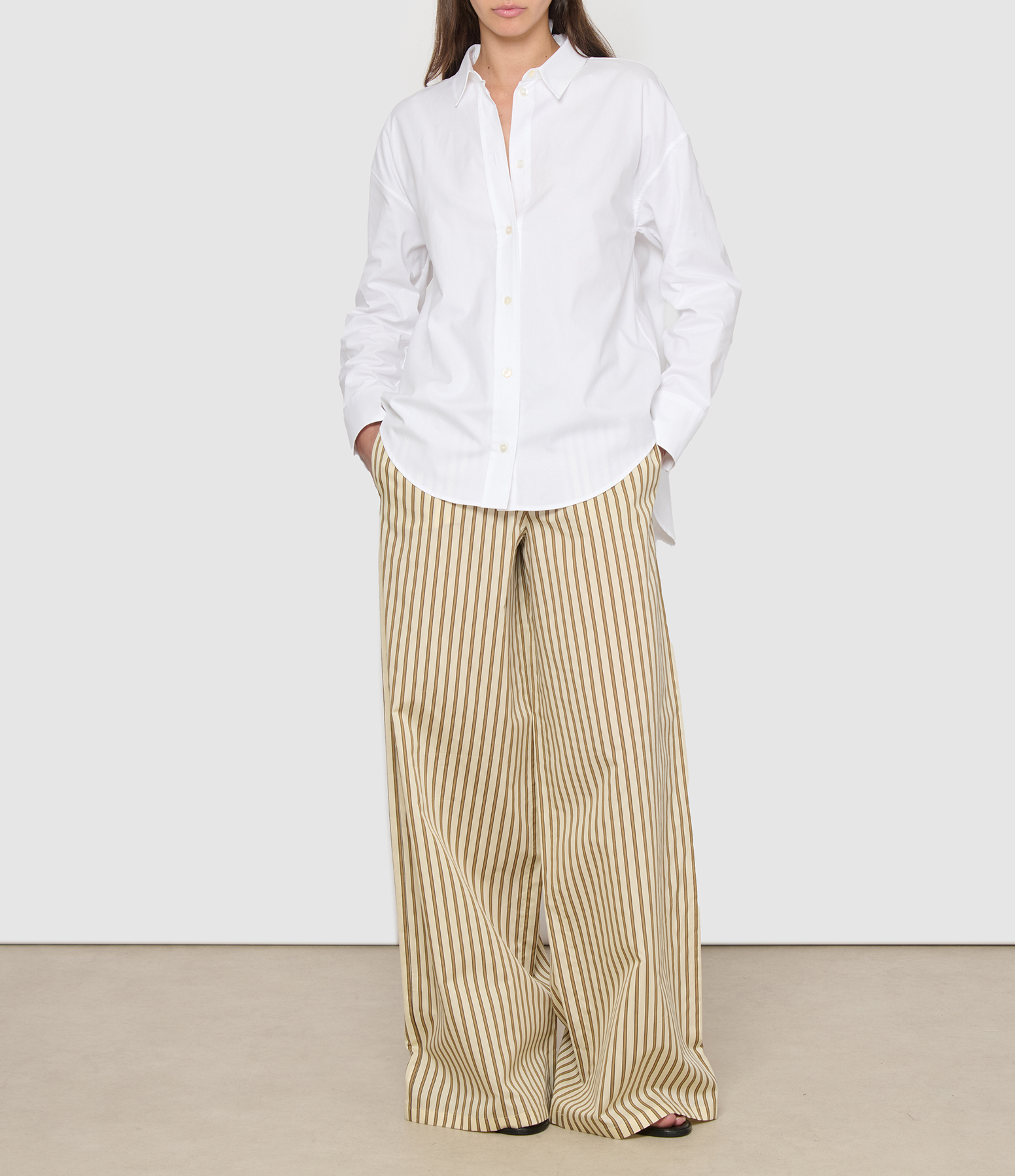 Beige Ordine Trousers