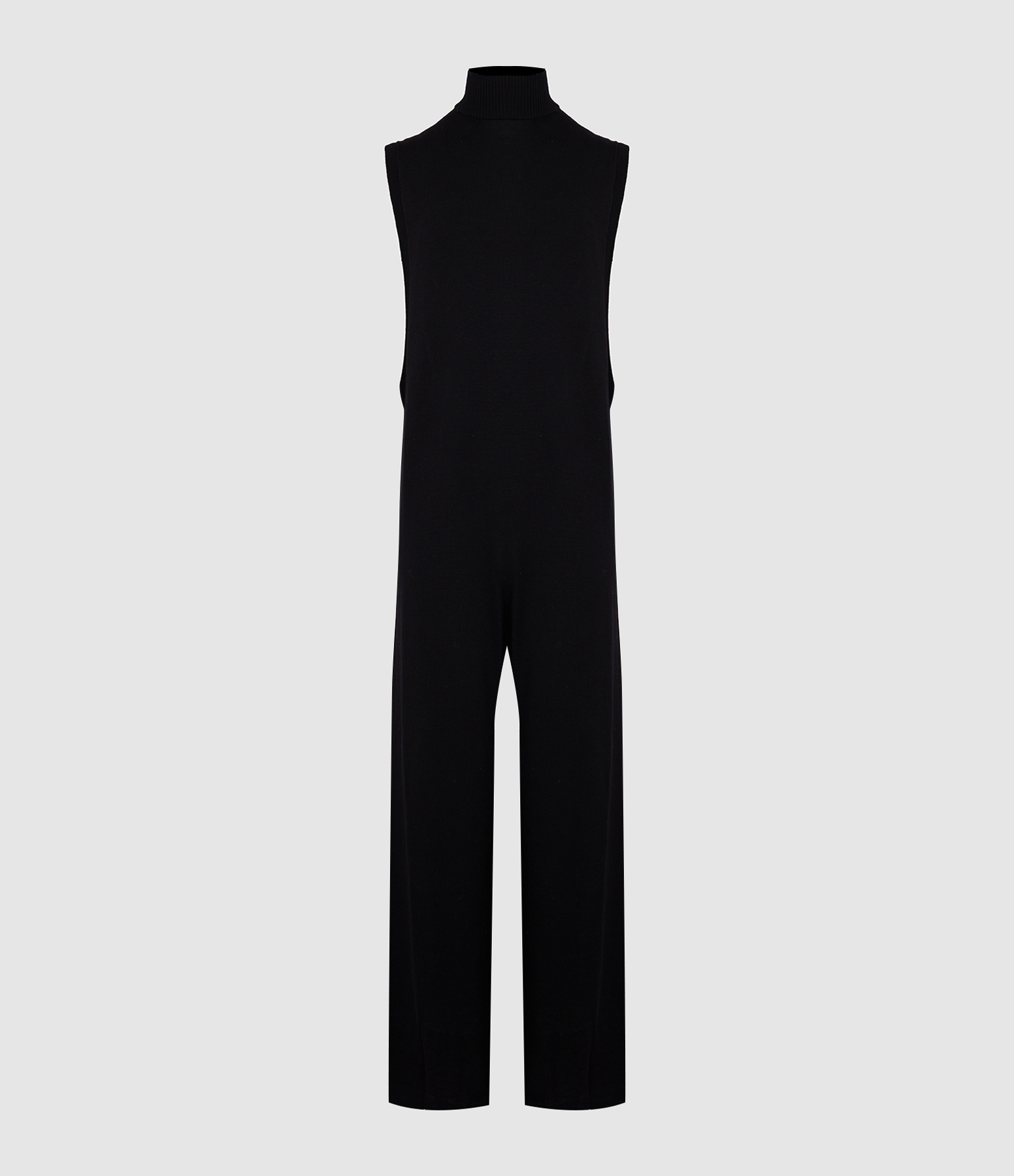 Kirie Black Wool Trouser Jumpsuit