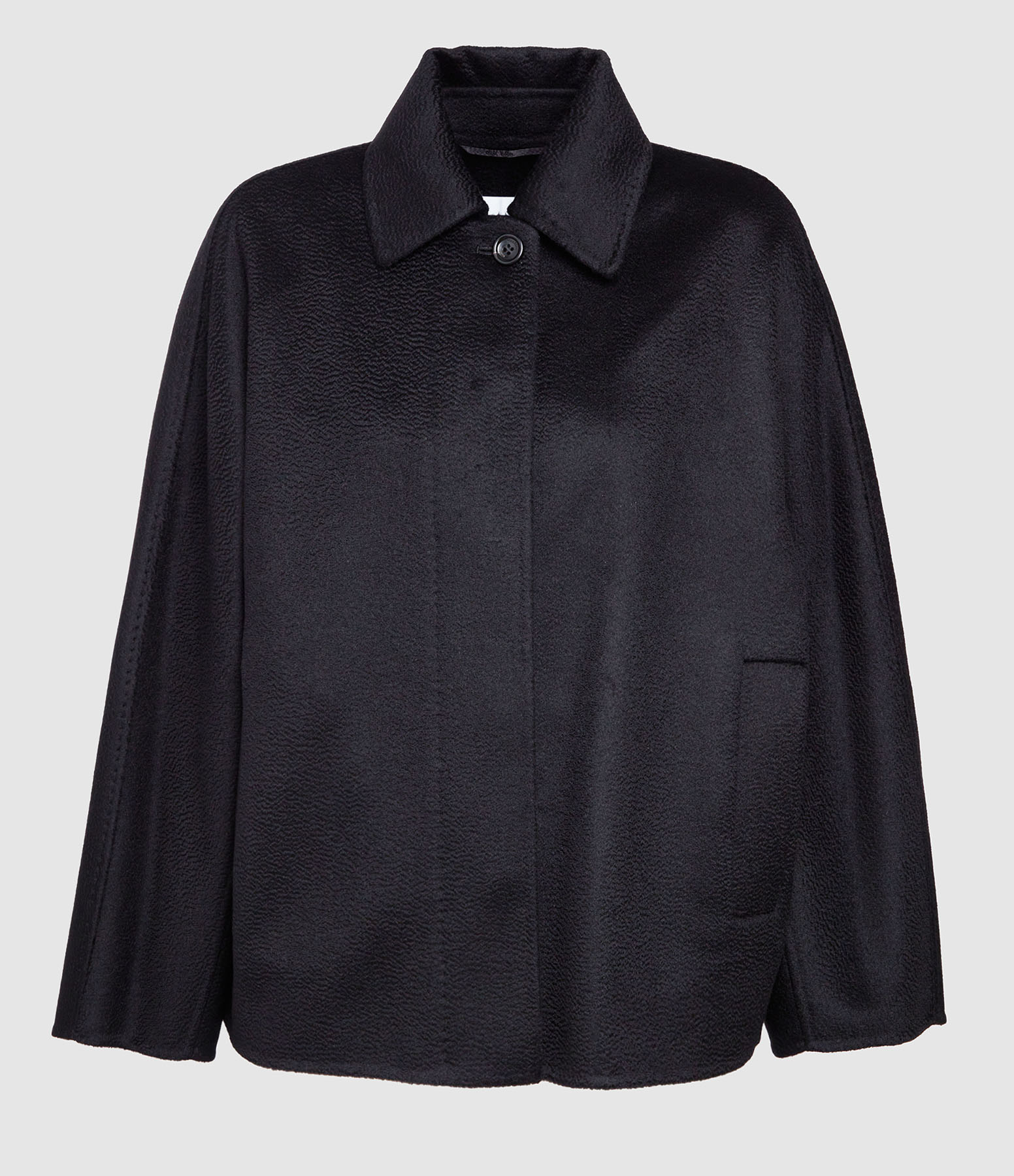 Midas Short Cashmere Coat – Black