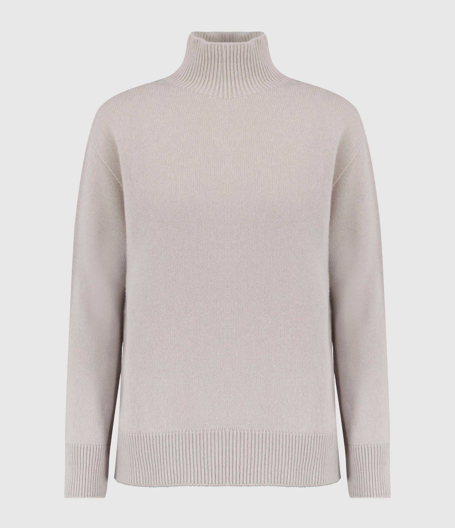Quercia Cashmere Pearl Grey Roll-neck/Tubular-neck Jumper