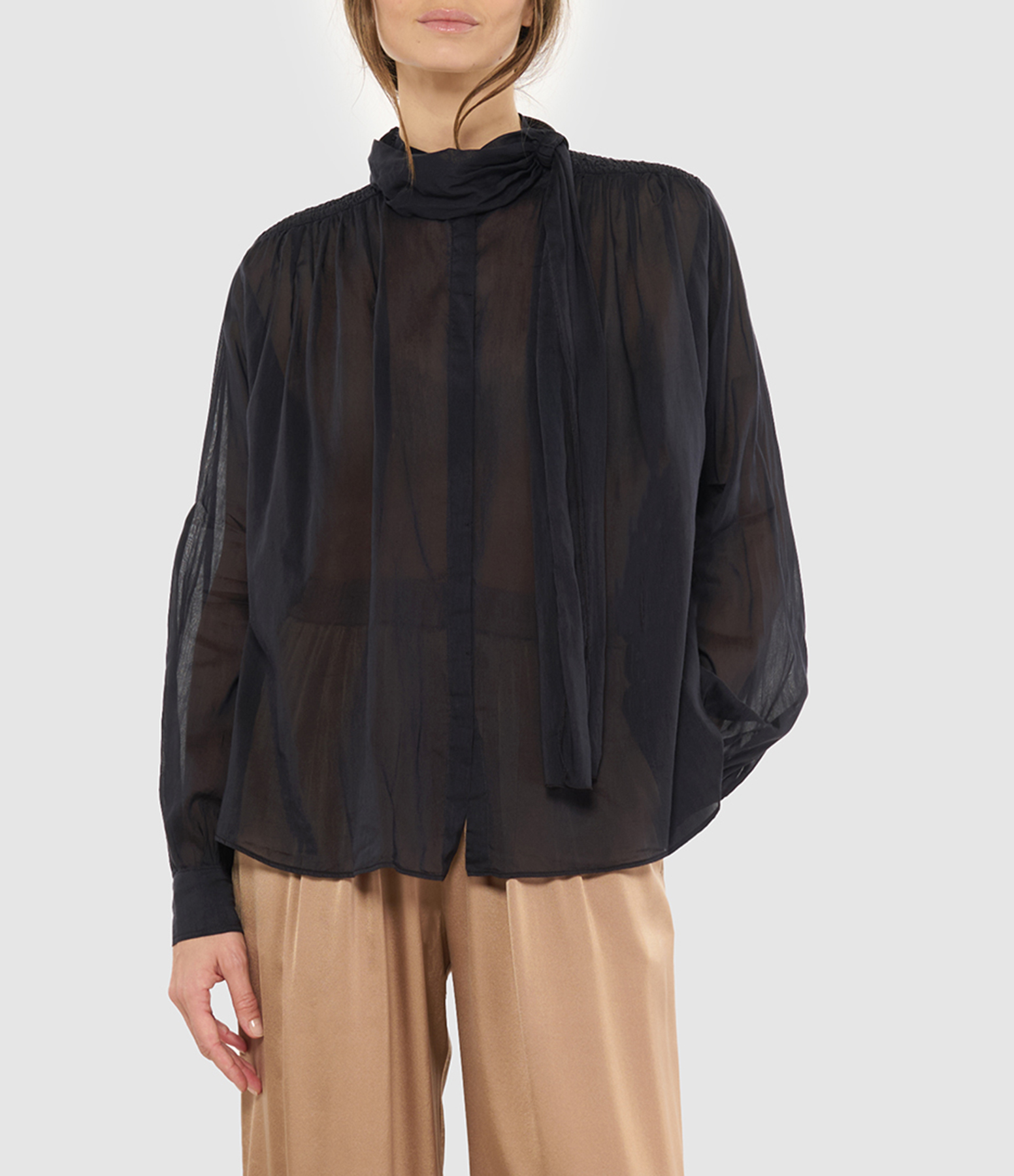 Indaco bow-tie shirt