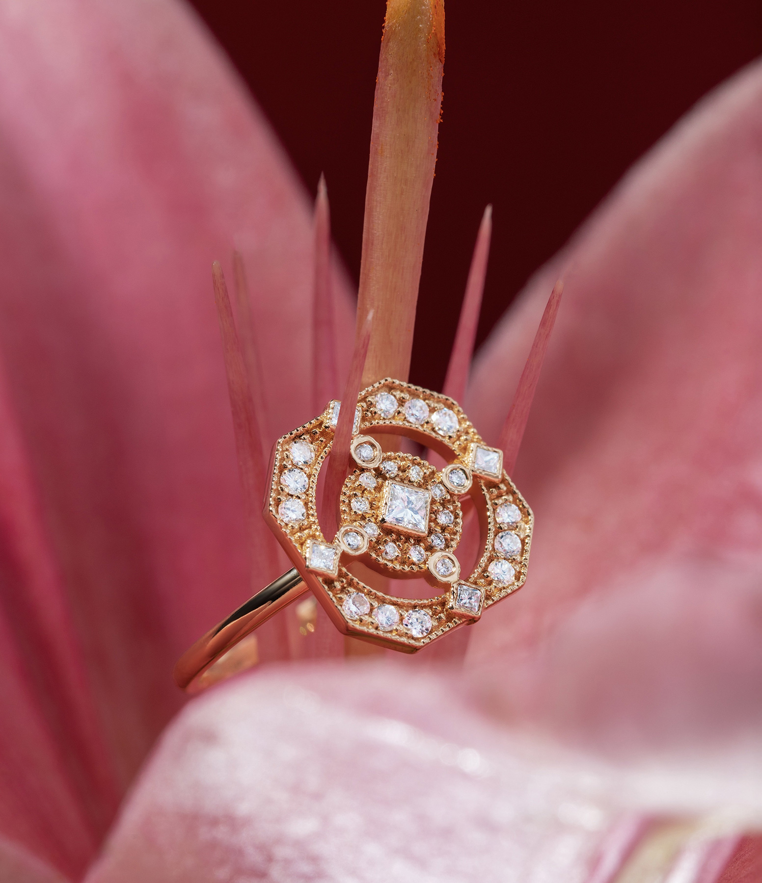 Aglaea Diamond Ring in Yellow Gold