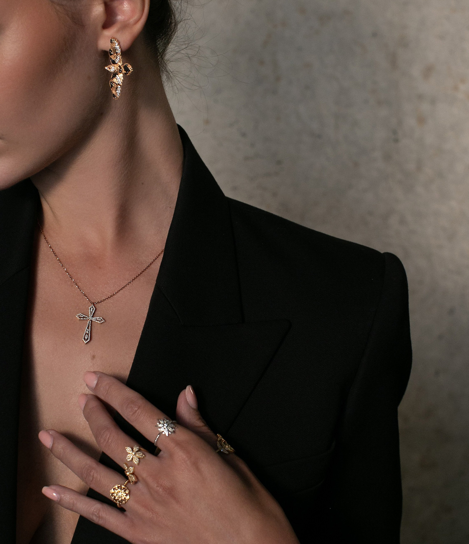 Anghjula Diamond Necklace in Rose Gold