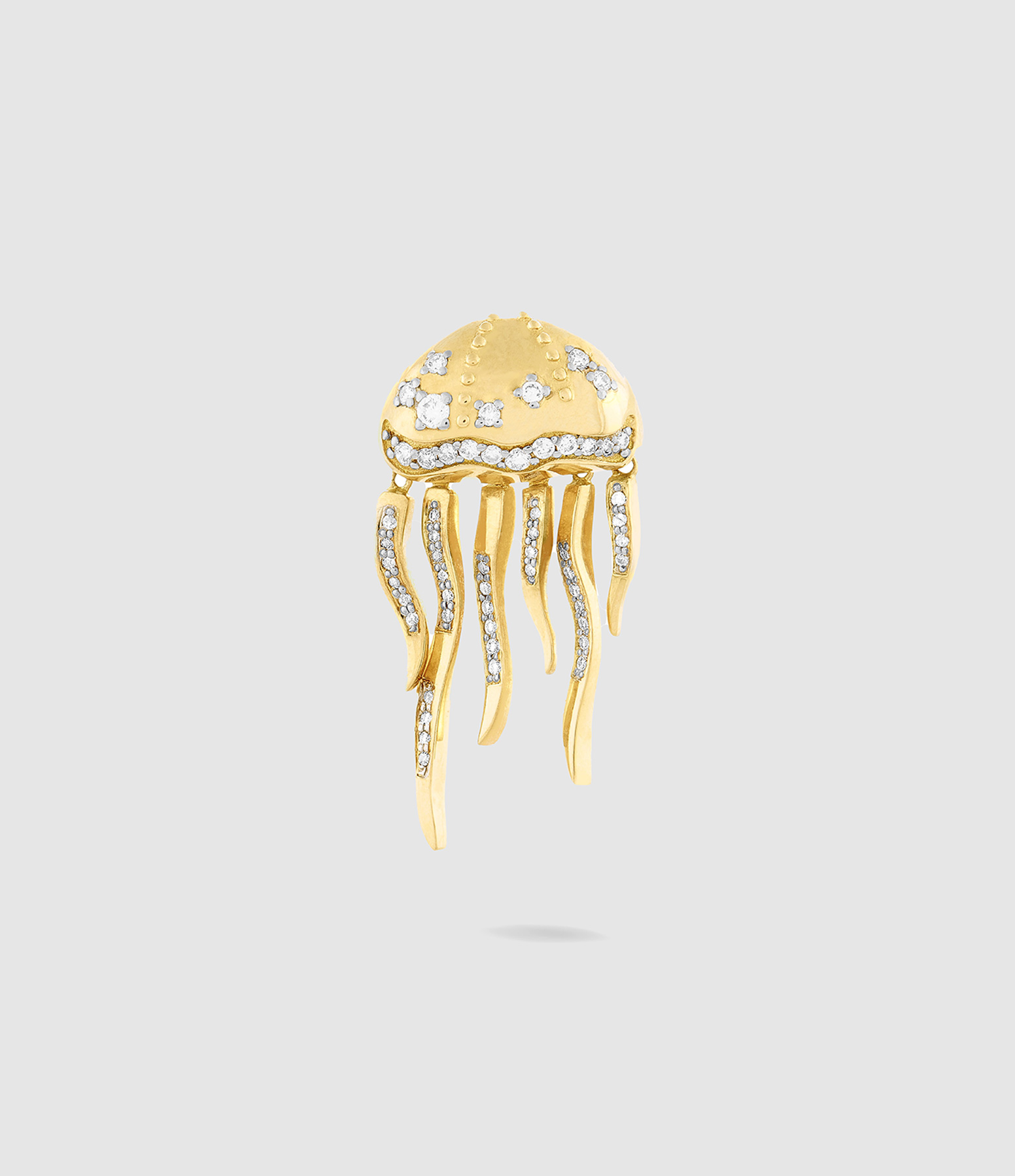 Medusa Single Earring – Small Model, Diamonds, Yellow Gold (sold individually)