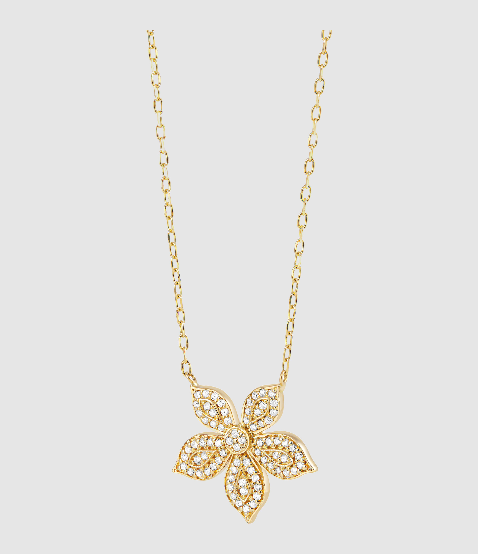 Yellow Gold Chestnut Leaf Necklace Set with Diamonds