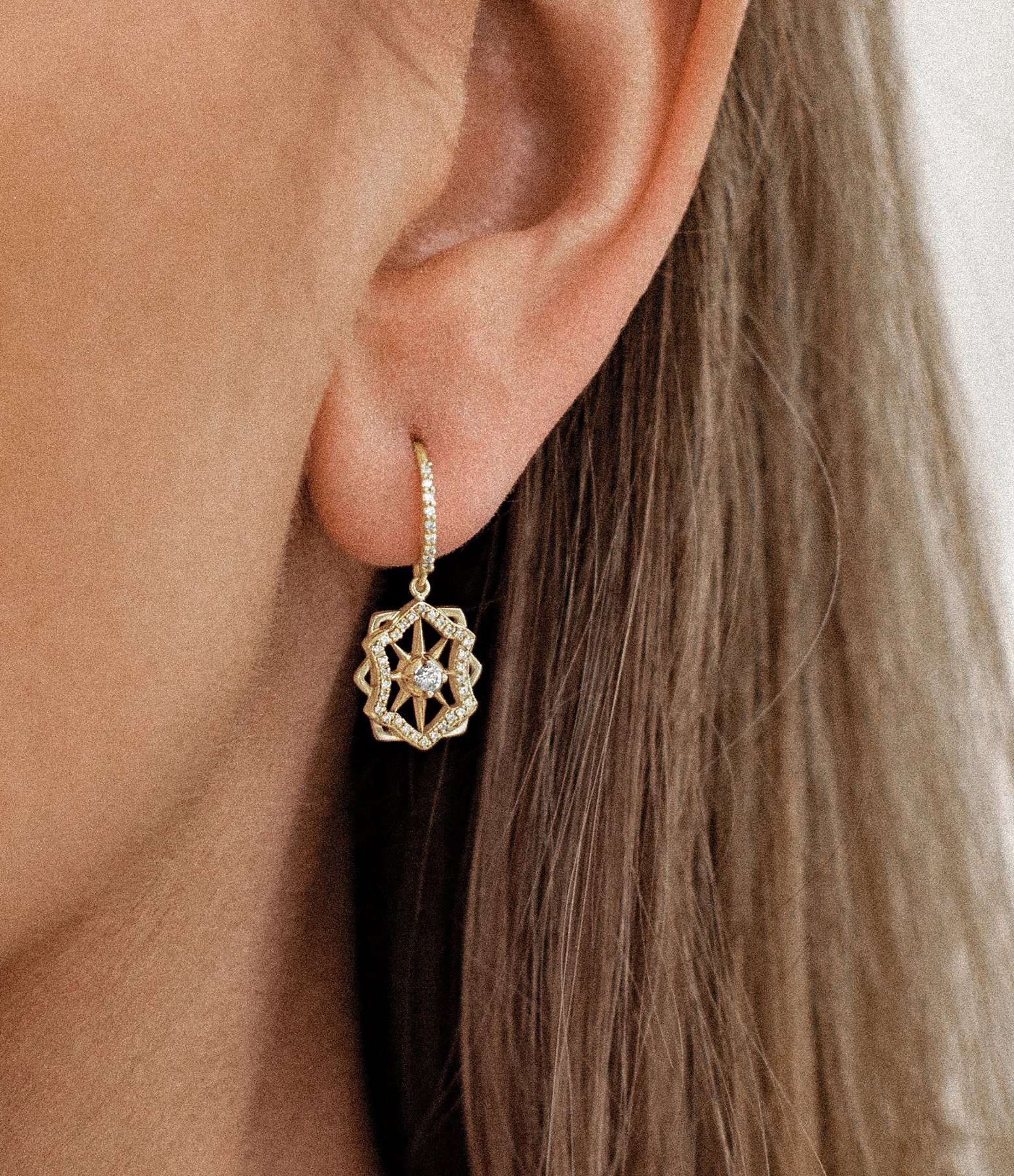 Rosula Yellow Gold Diamond Stud Earrings