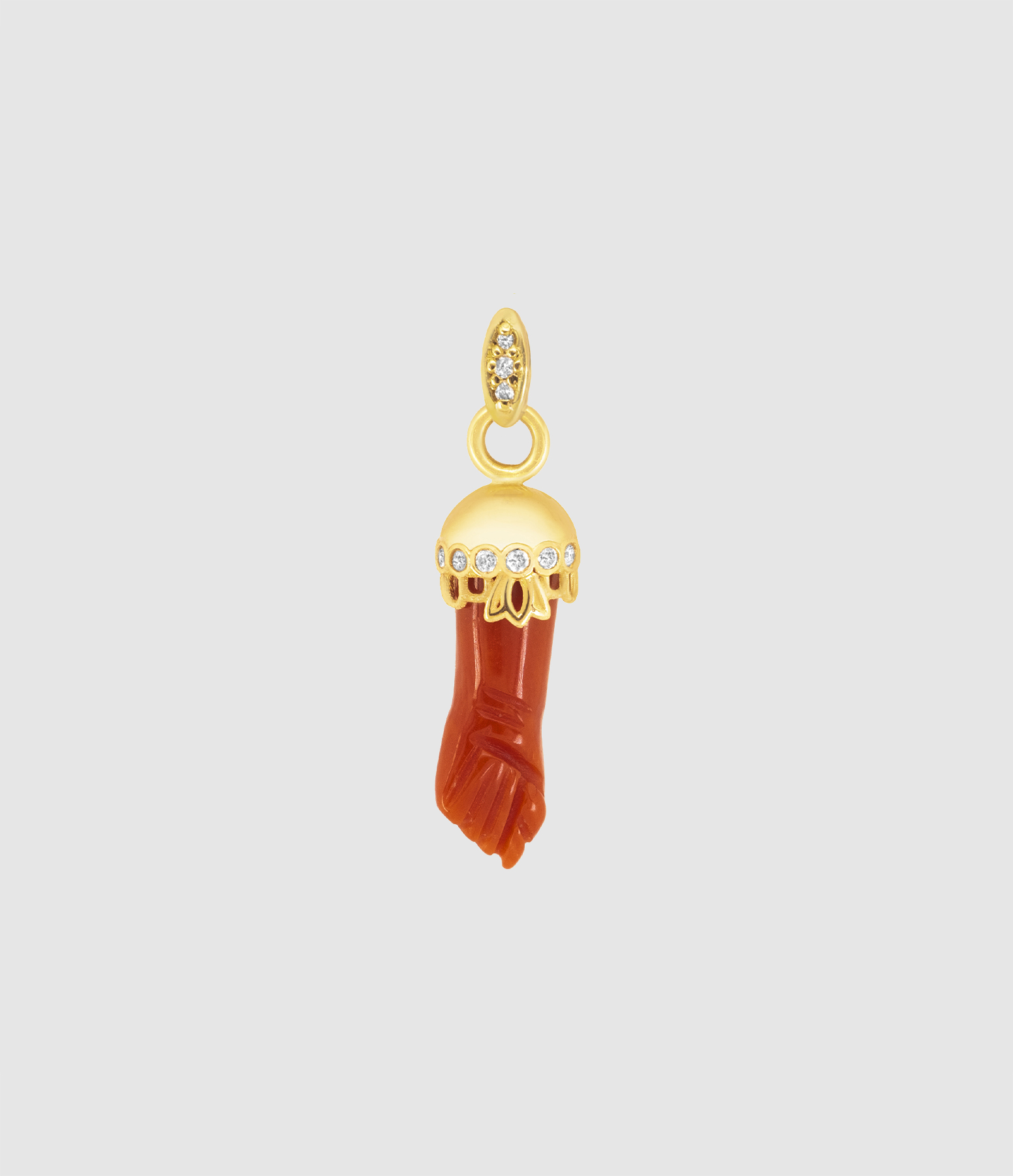 Yellow Gold Coral Dome Pendant