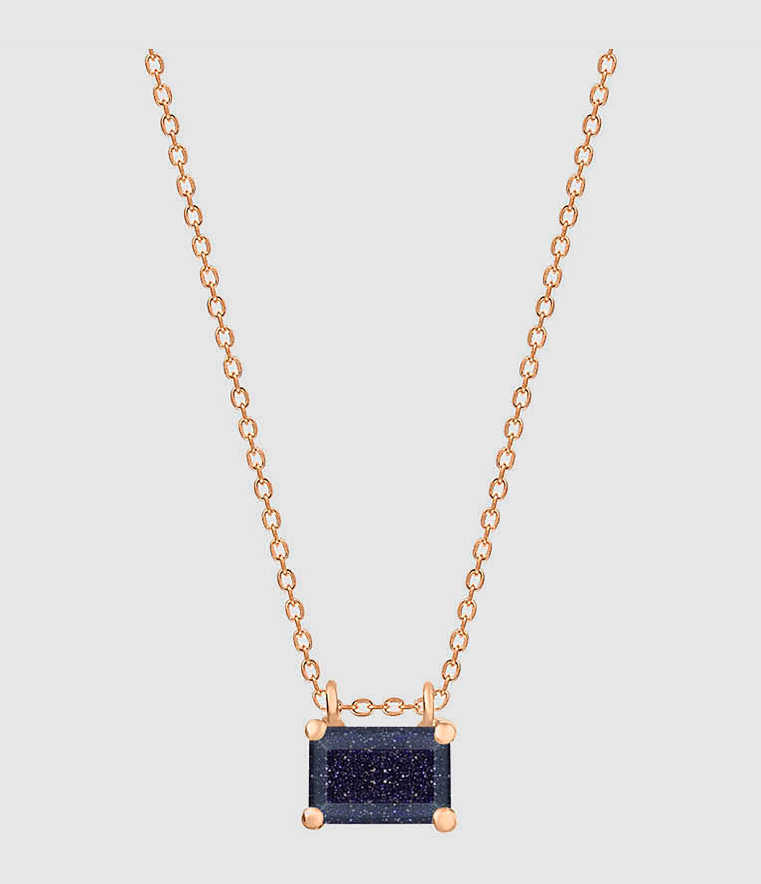 Midnight Mini Blue Sandstone Rose Gold Necklace
