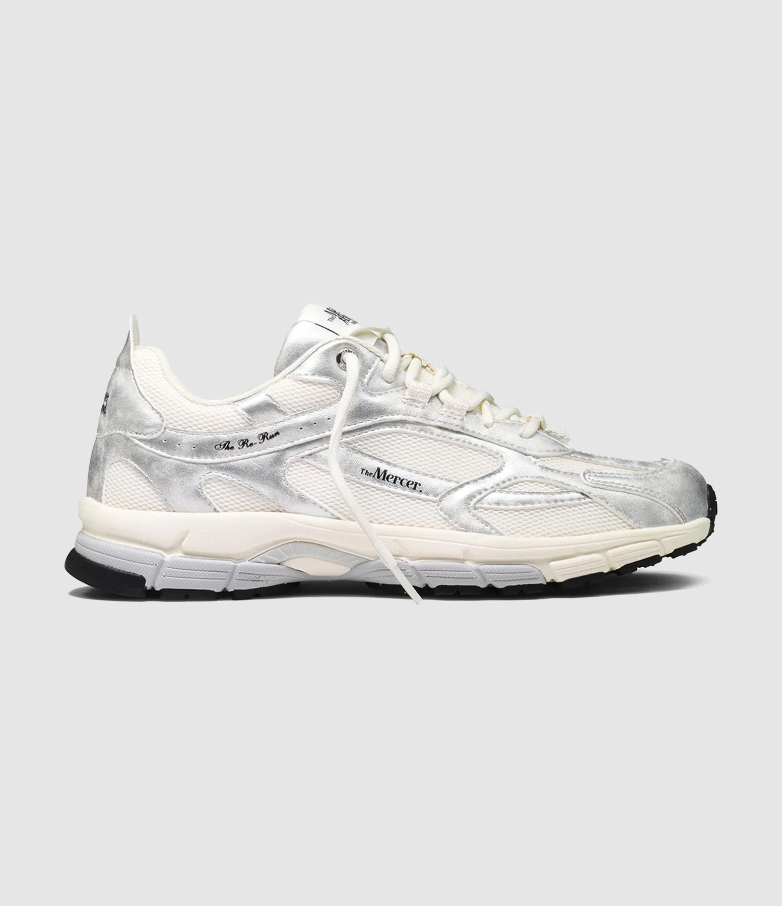 The Re-Run Metallic Silver trainers