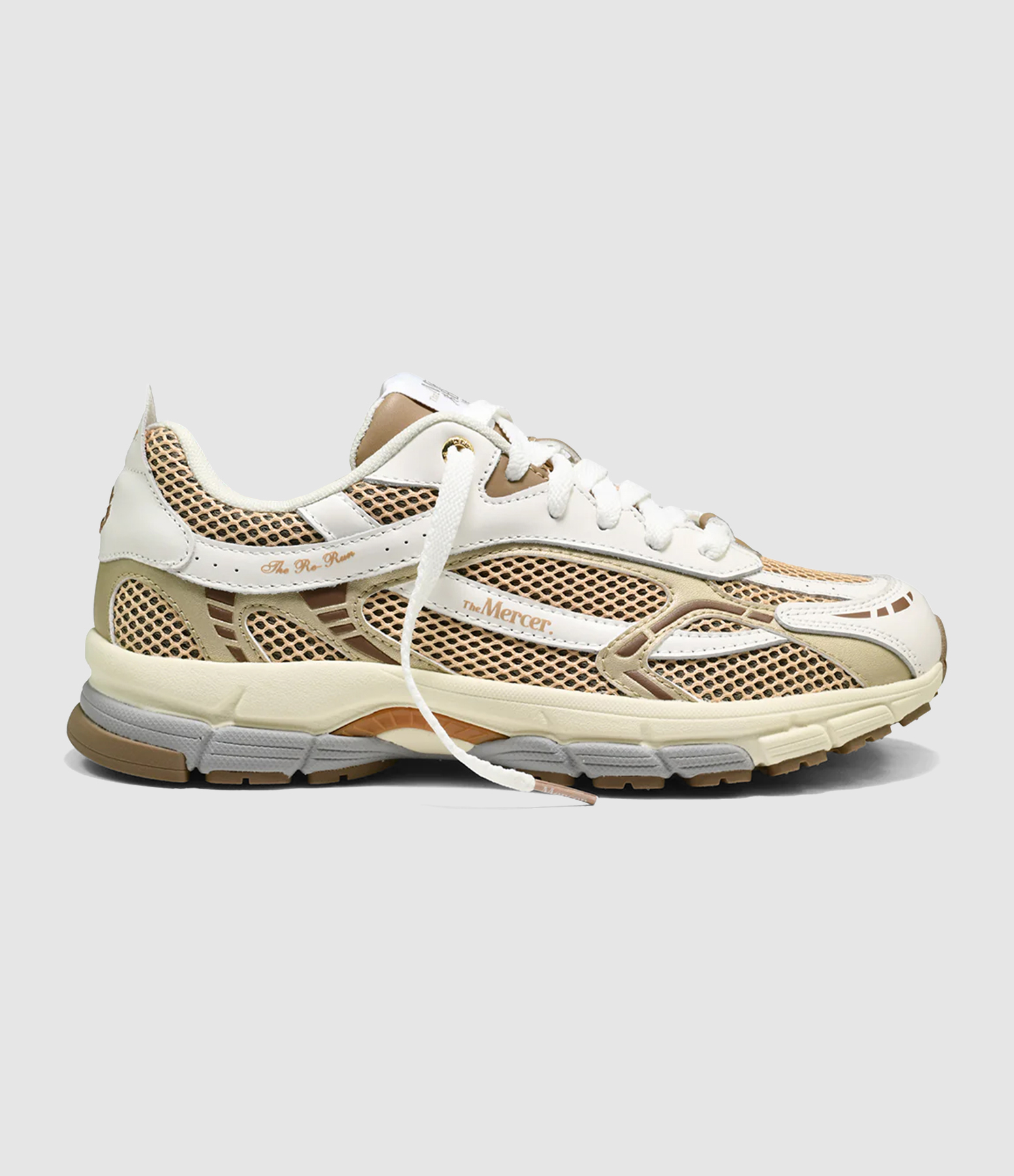 The Re-Run White, Silver and Gold trainers