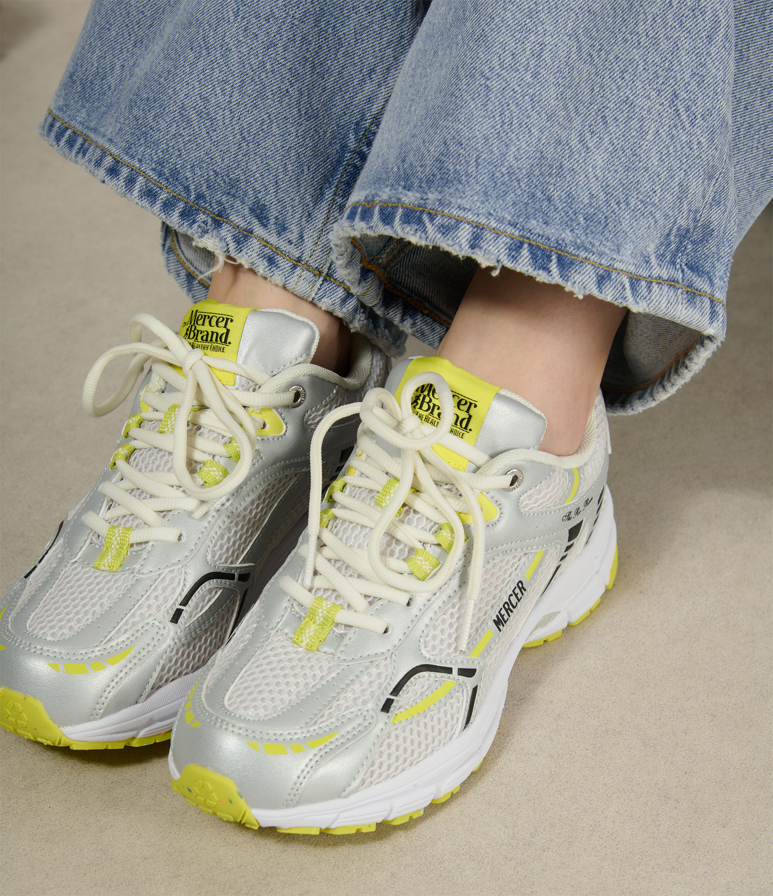The Re Run trainers in Neon Yellow and Silver