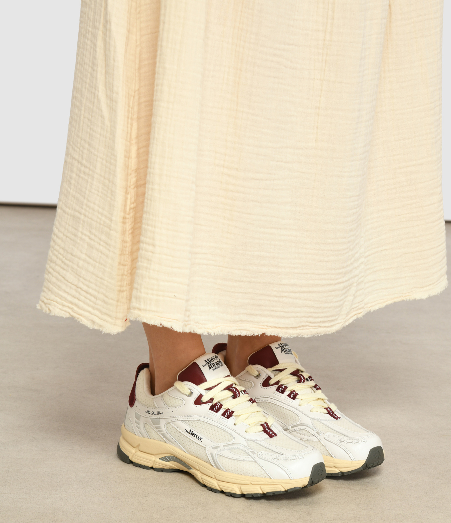 The Re-Run Vintage Nappa White/Red trainers