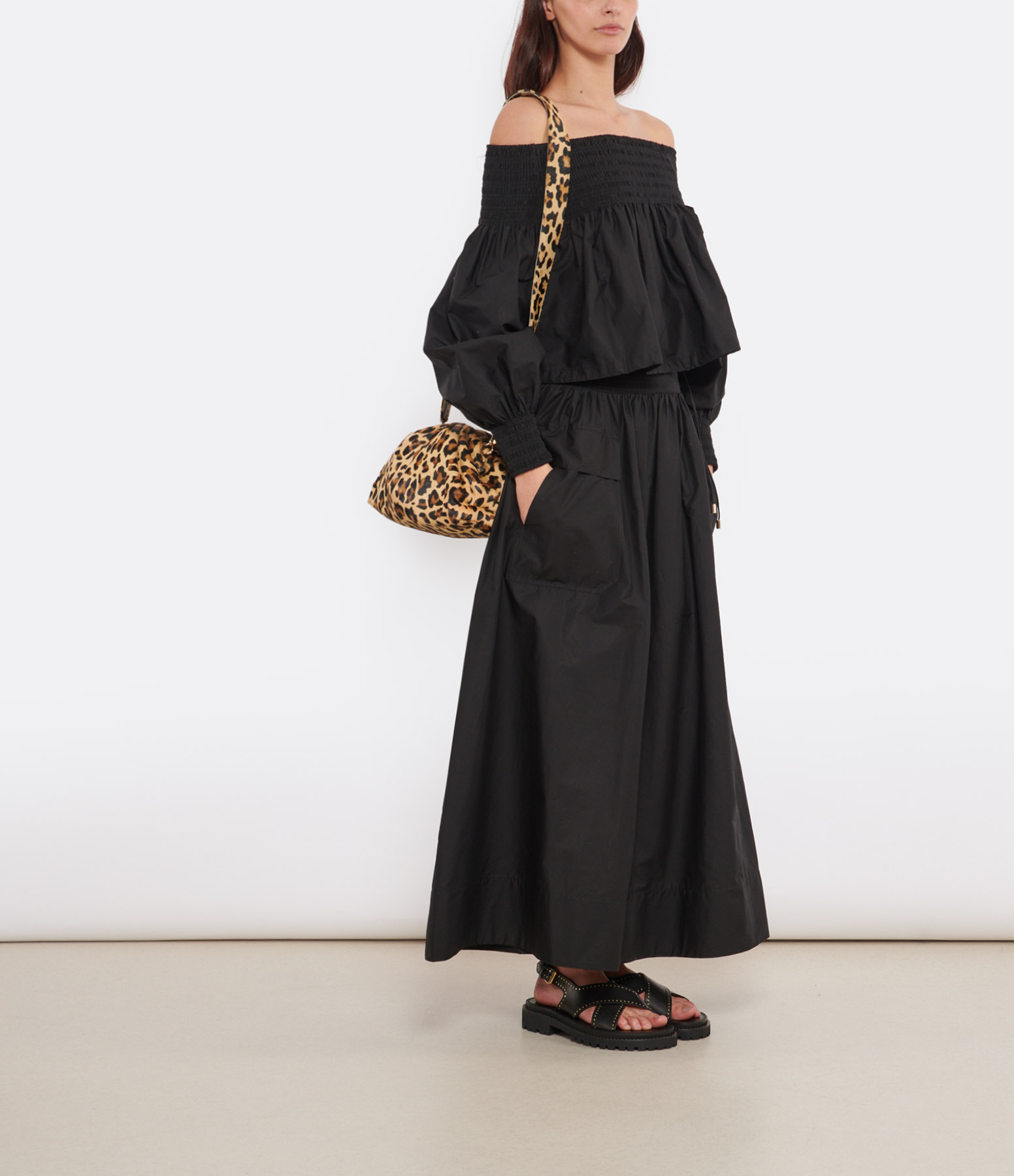 Black Cotton Pyrite Blouse