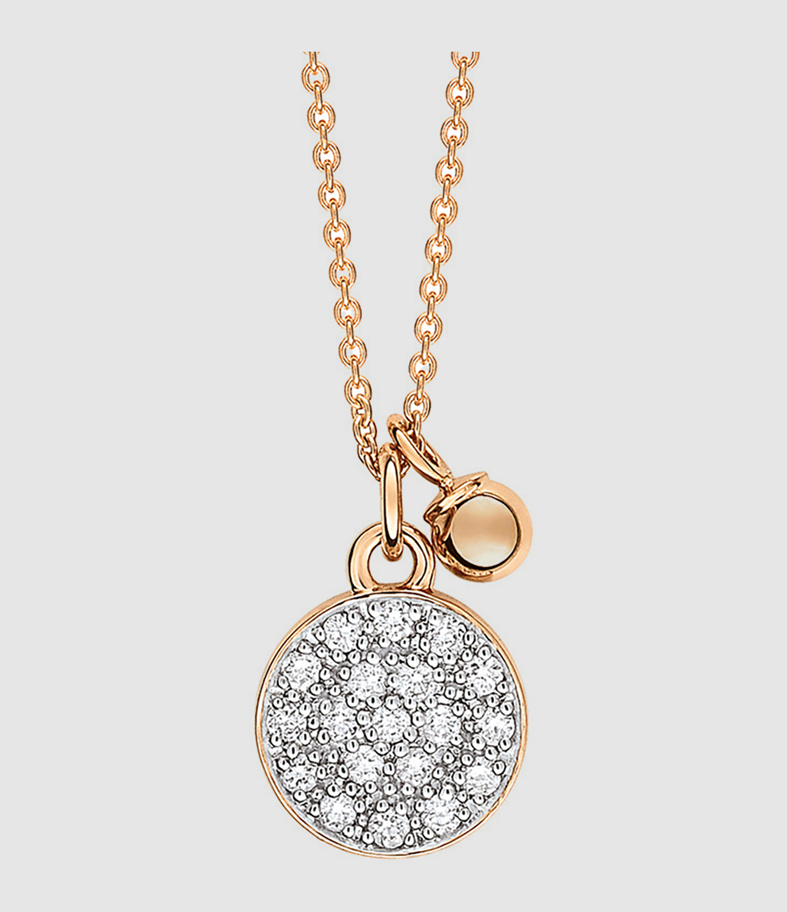 Ever Mini Disc Diamond Necklace in Rose Gold