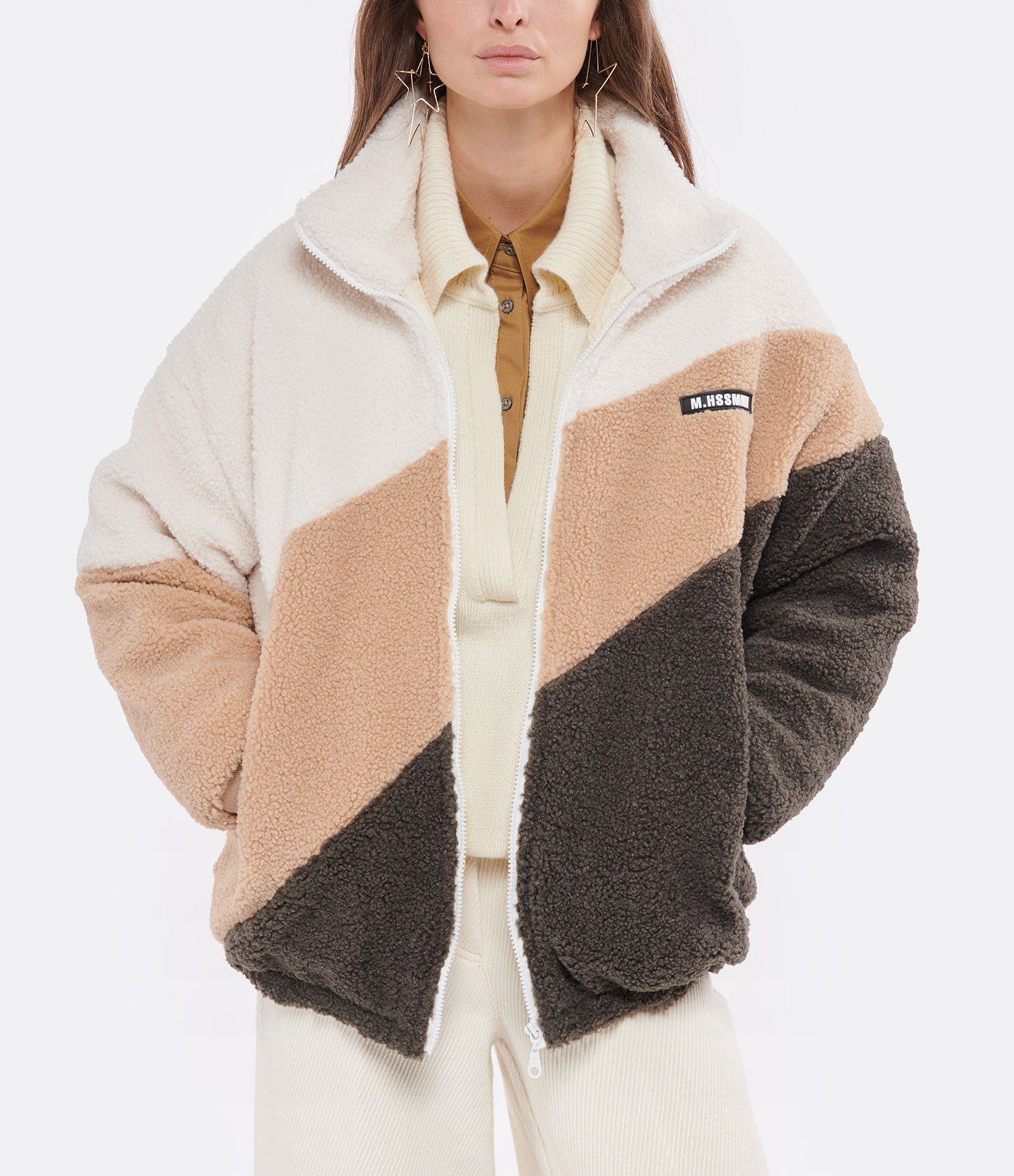 Multicoloured Faux Fur Coat