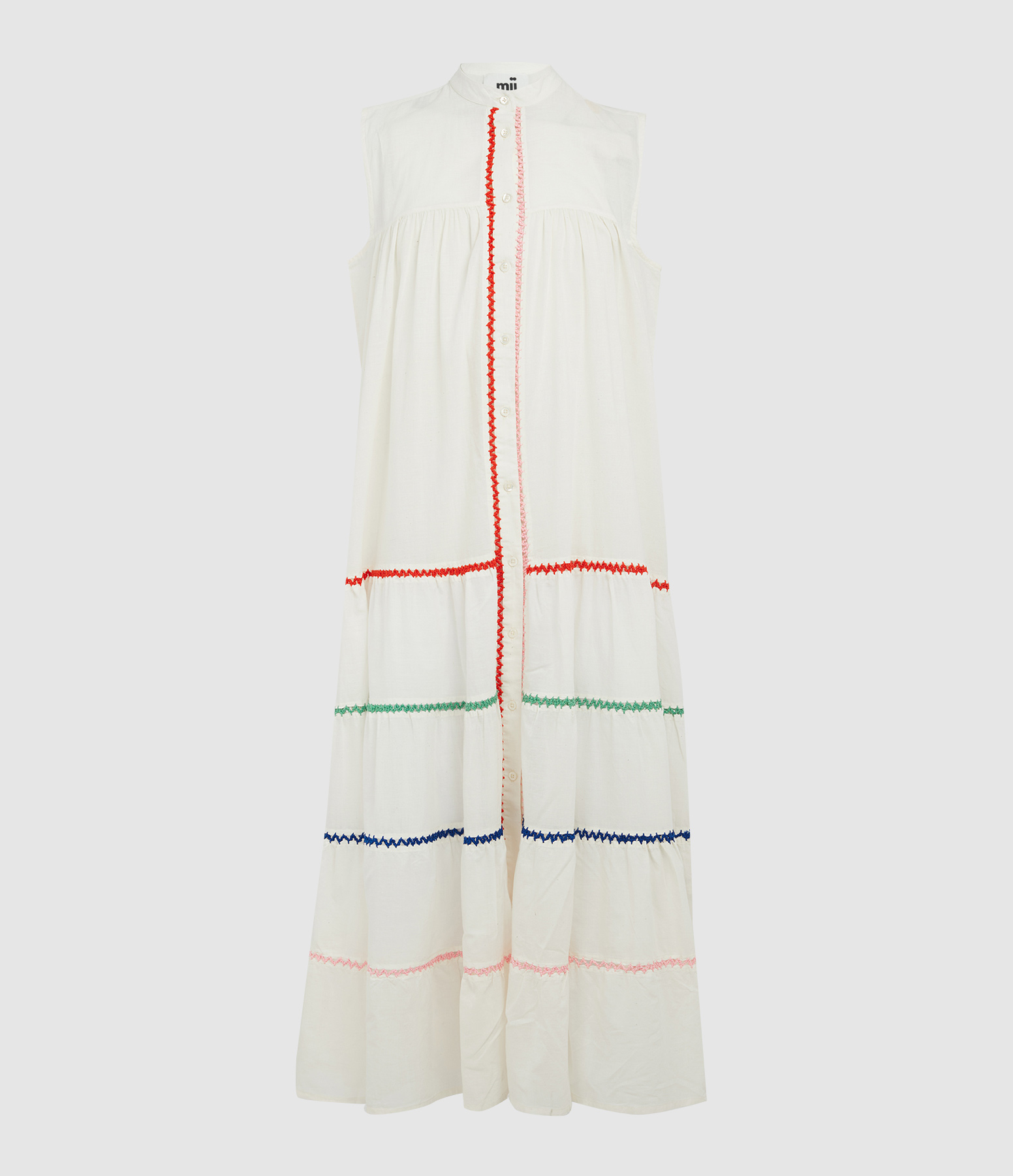 Manu Off-White Cotton Maxi Dress