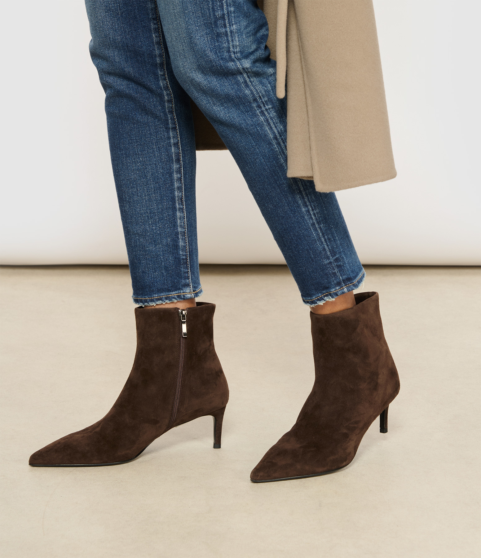 Noura Low Chocolate Ankle Boots