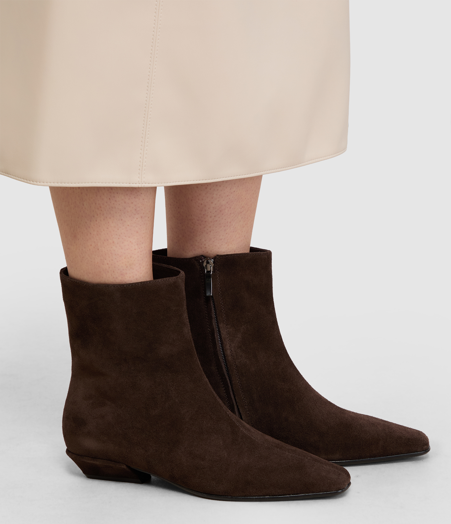 Tamy Chocolate Suede Ankle Boots