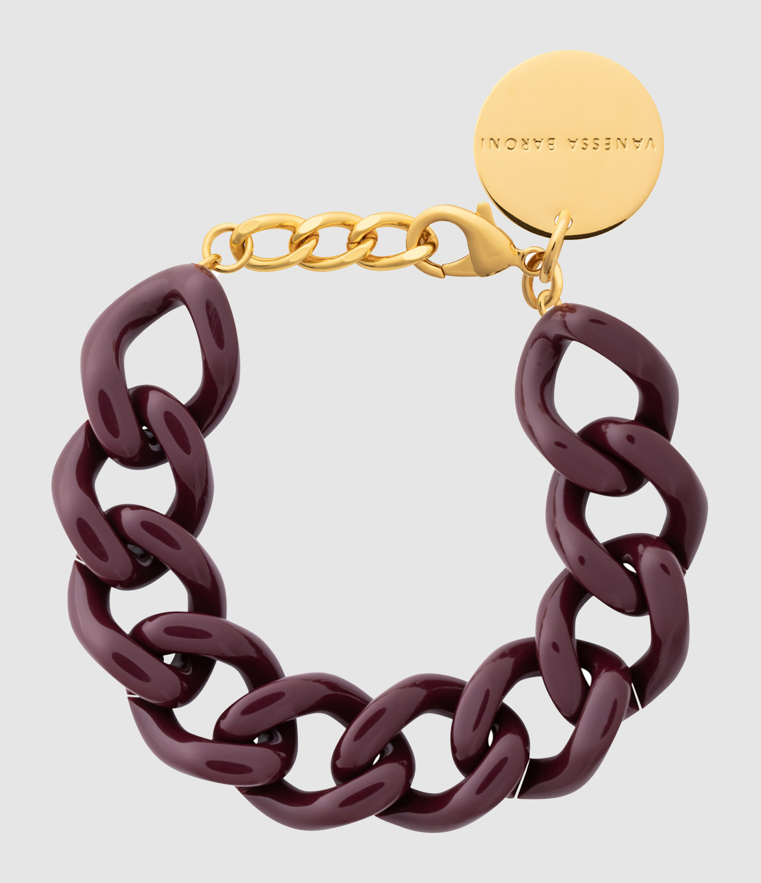 Aubergine Mini Flat Chain Bracelet