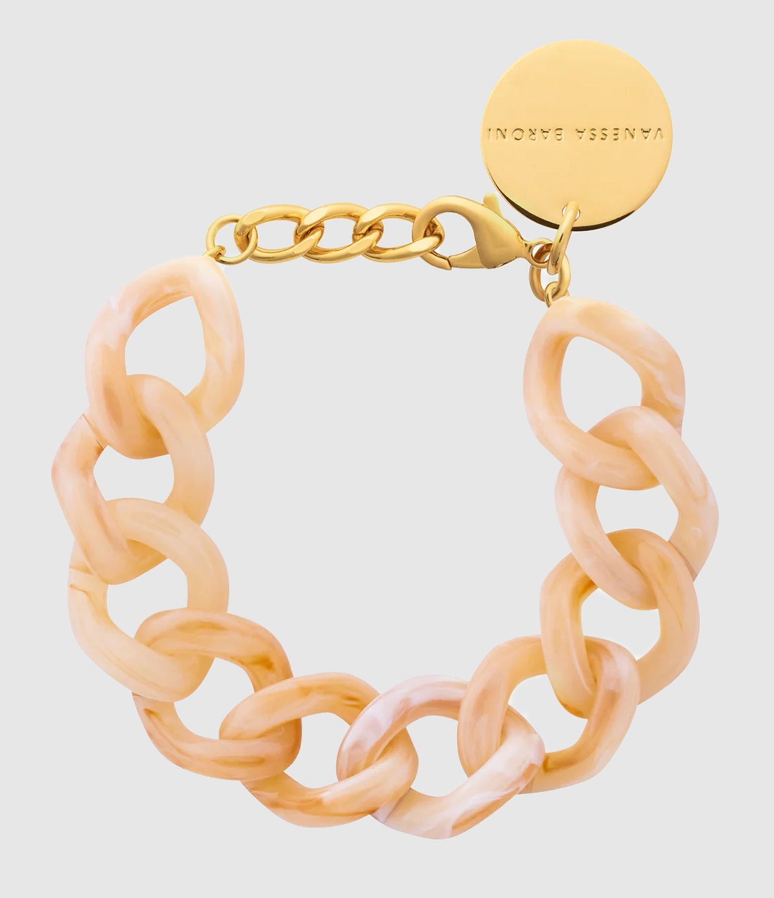 Mini Flat Chain Bracelet in Crème Brûlée Marble