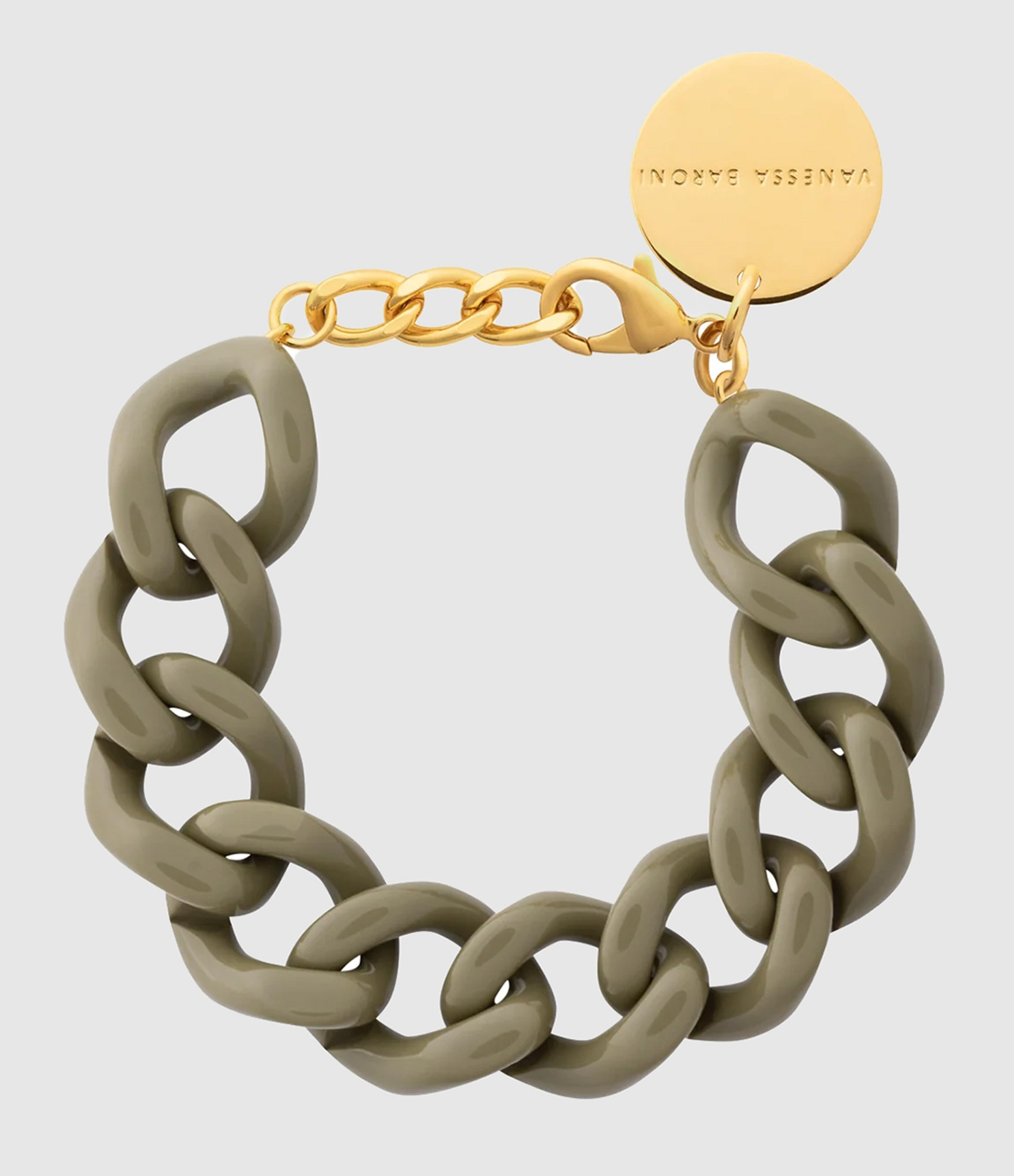 Mini Flat Chain Bracelet in Light Olive