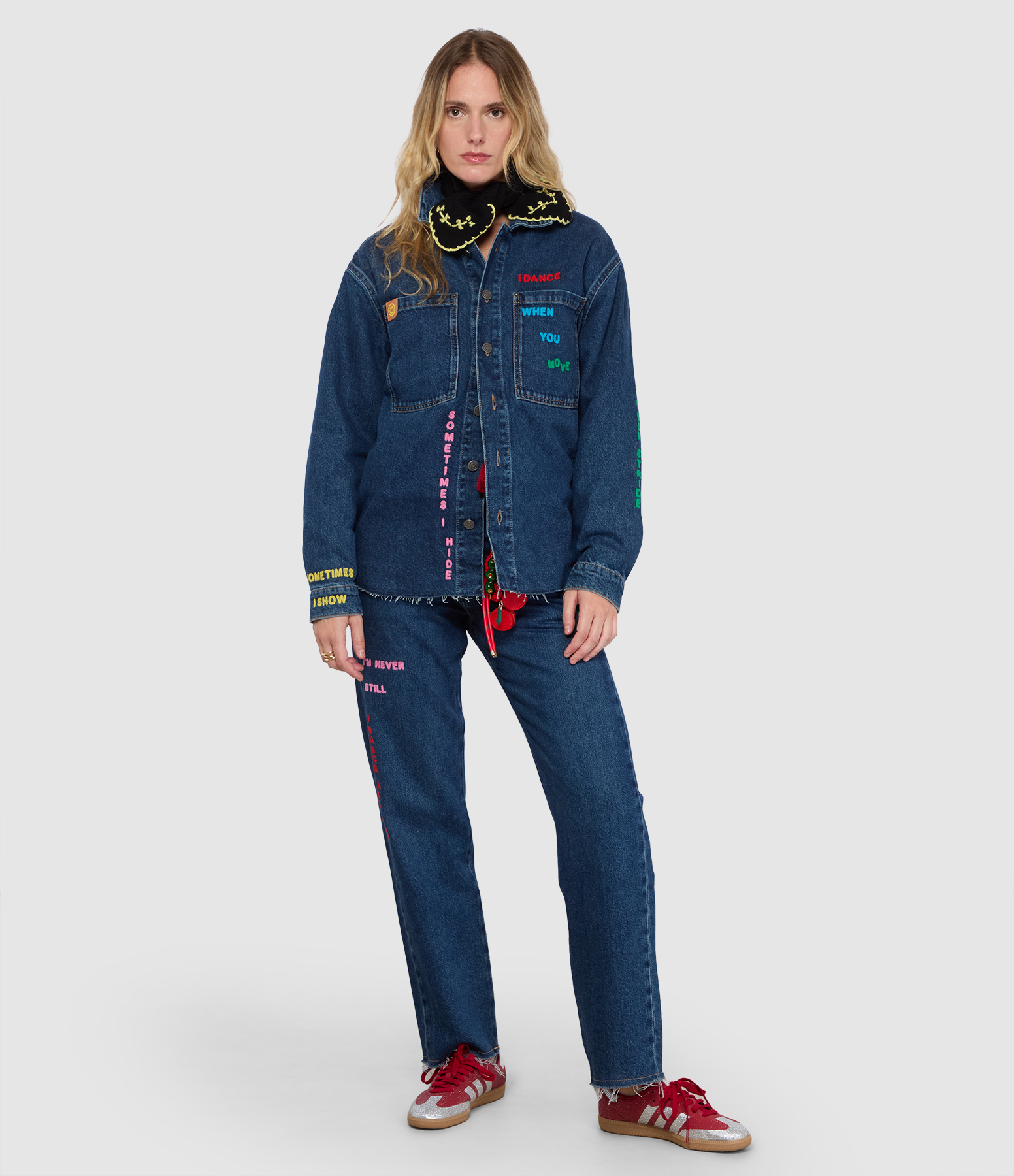 Jean Riddle Embroidered Mid Blue