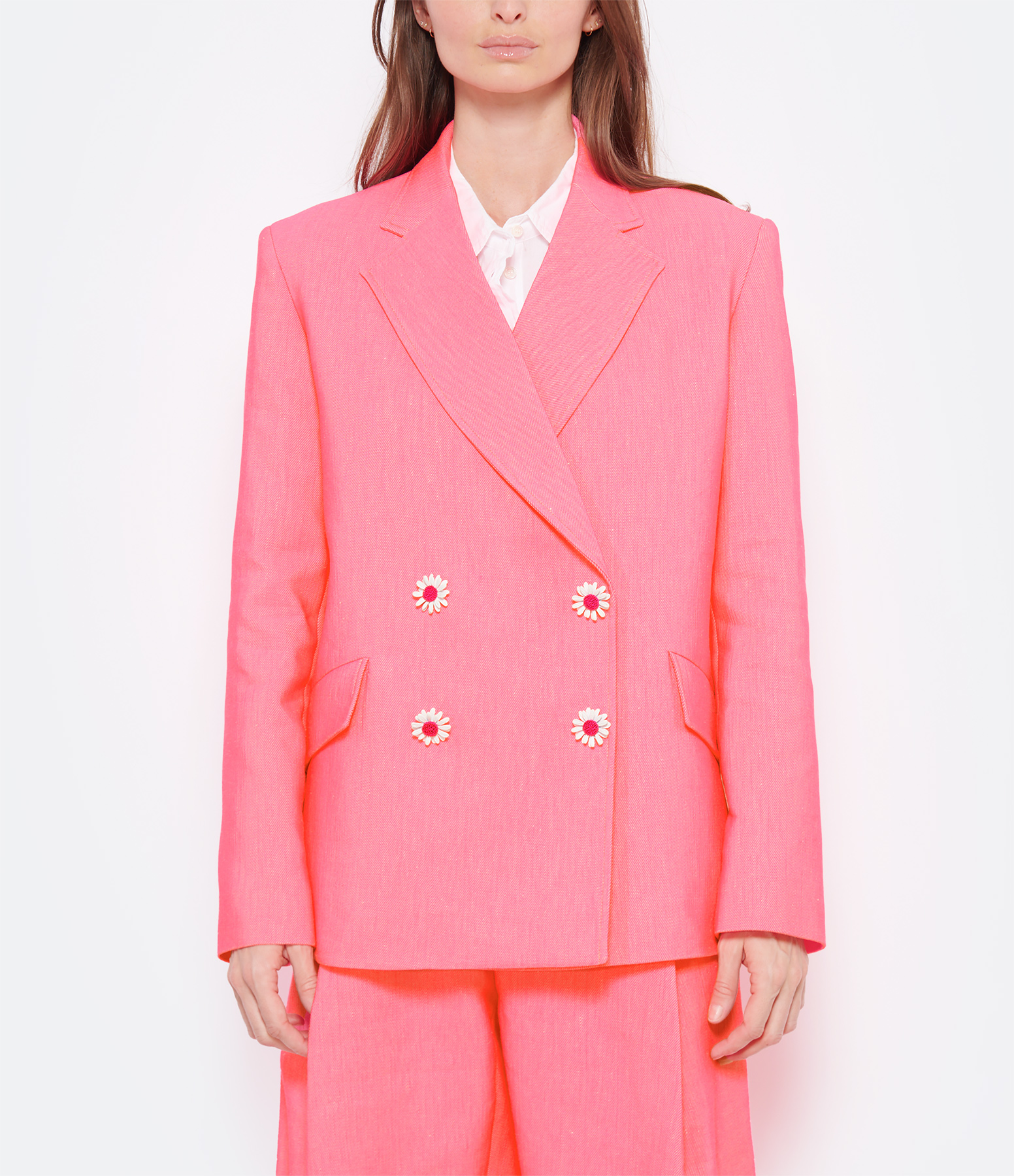 Dianthus Drill Jacket in Neon Pink
