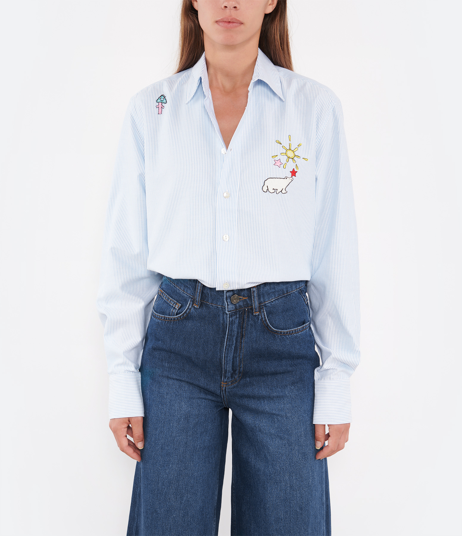 Blue Embroidered Shirt