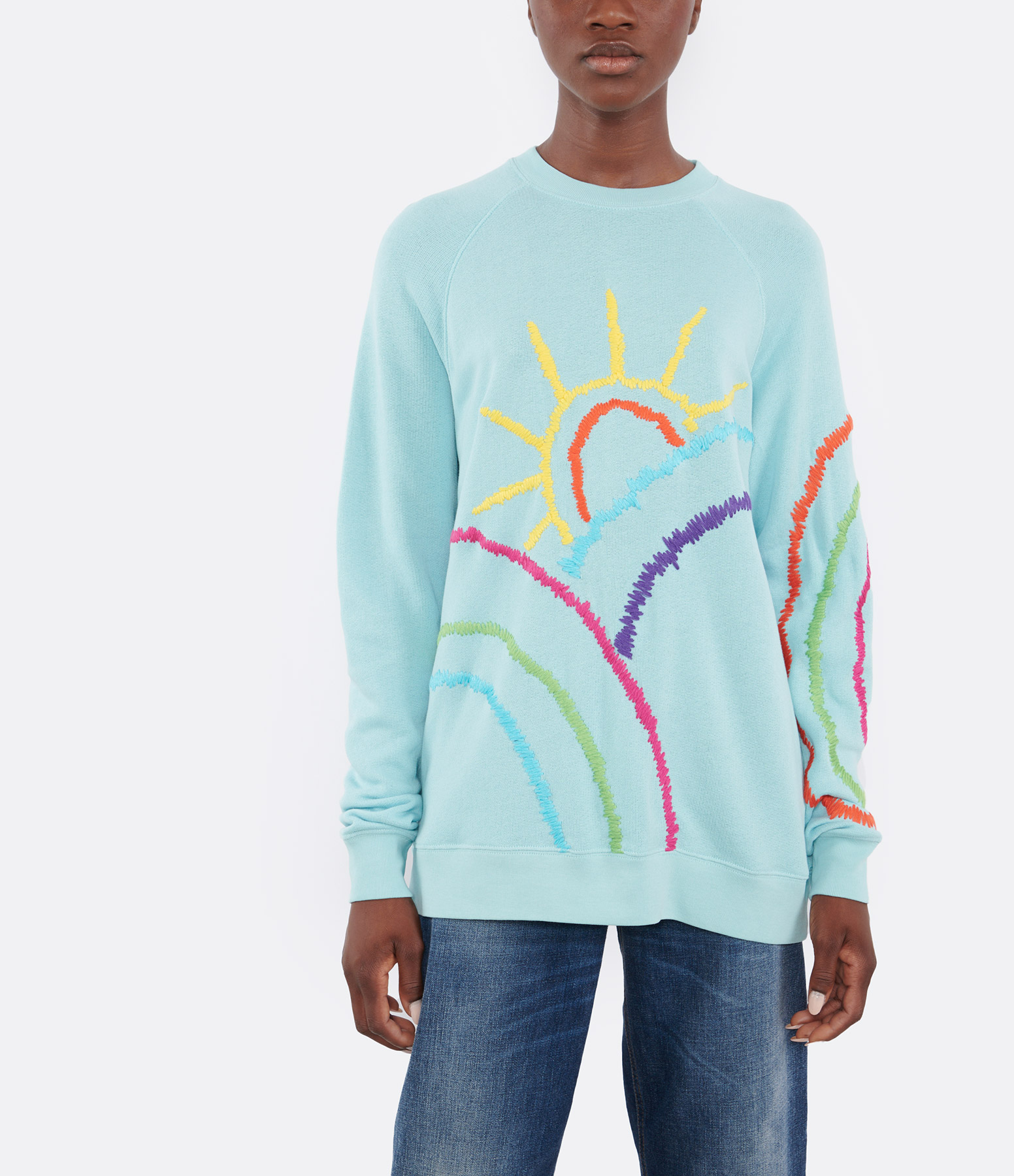 Sun Aqua Embroidered Jumper
