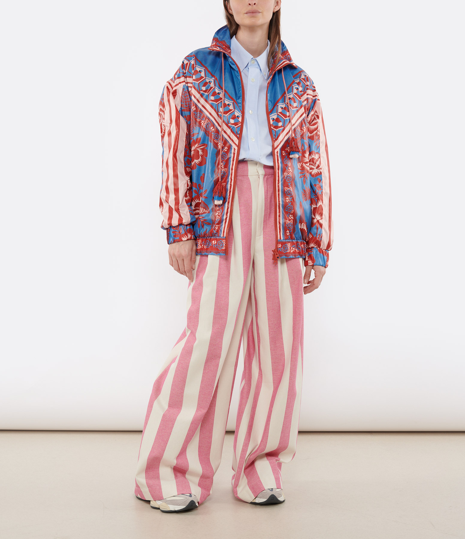 Gazania Pink Striped Cotton Trousers