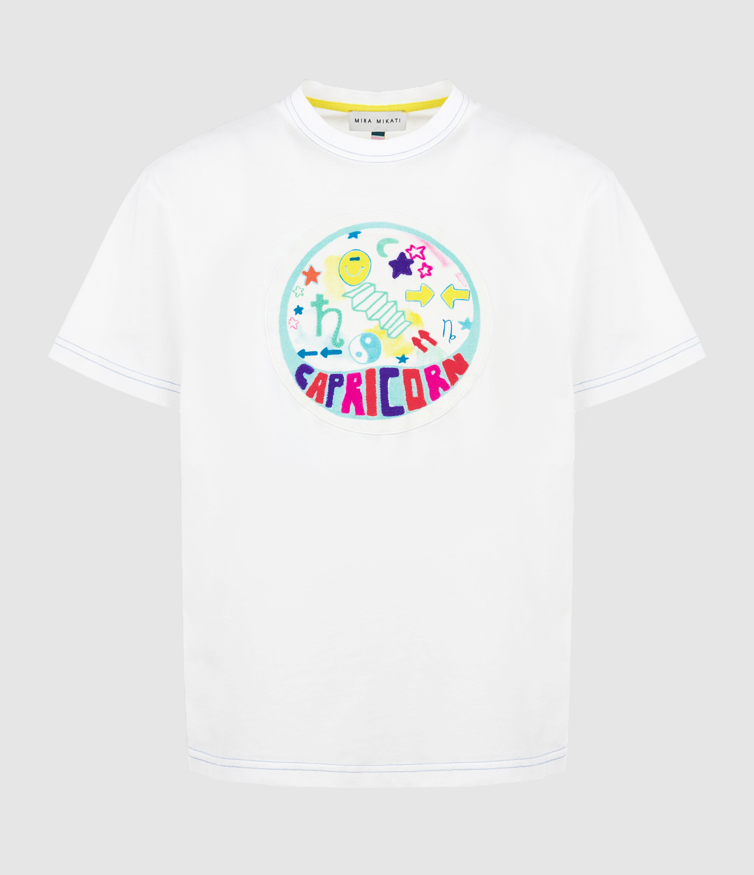 Formantera Capricorn Organic Cotton T-shirt, White, Dancing in Tulum