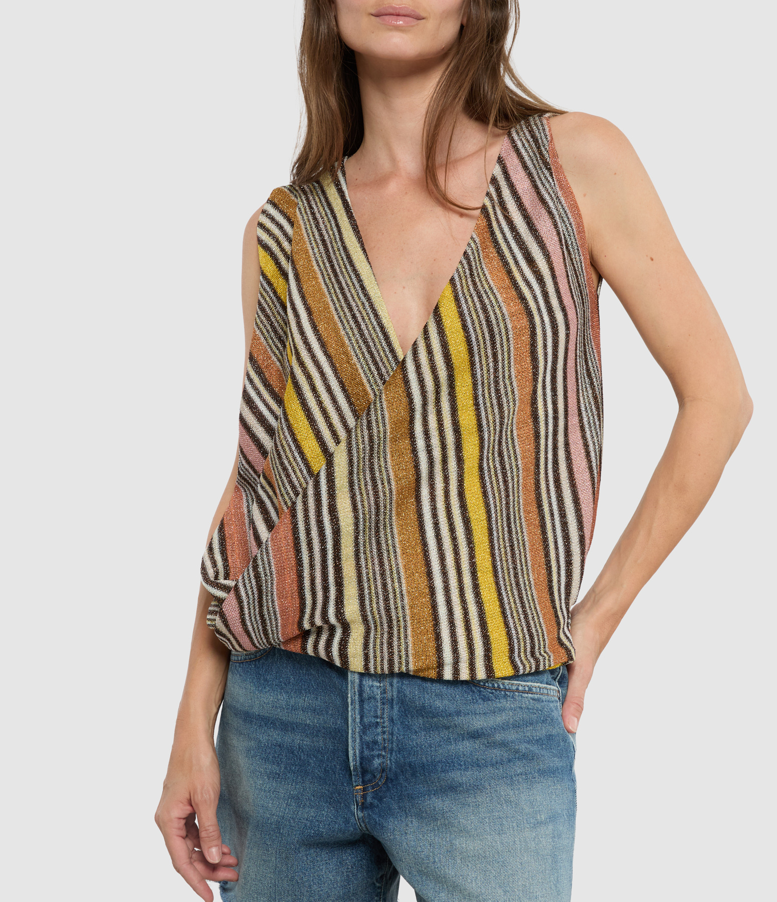Multicoloured Orange and Yellow Top