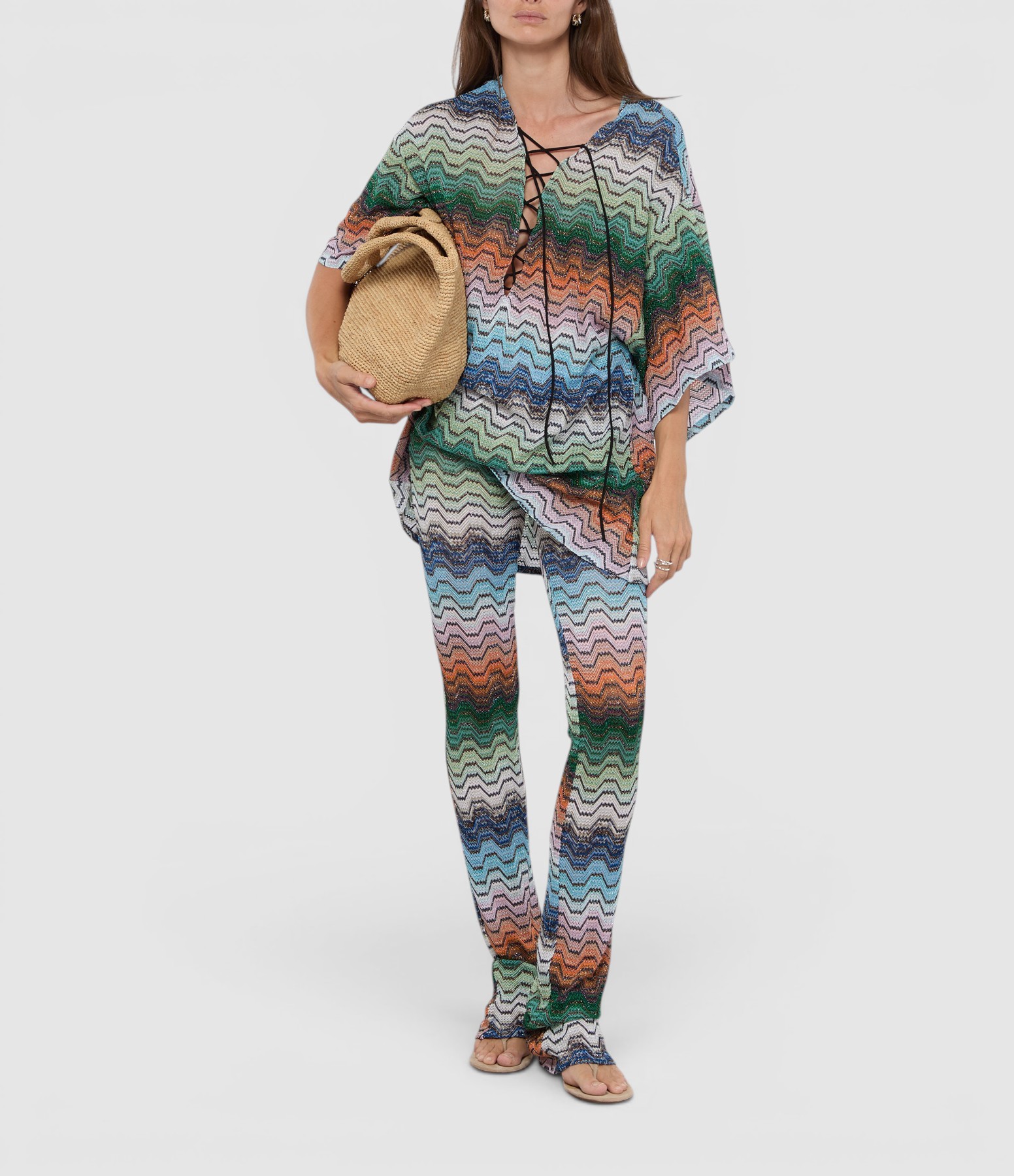 Multi Black Green Orange Trousers