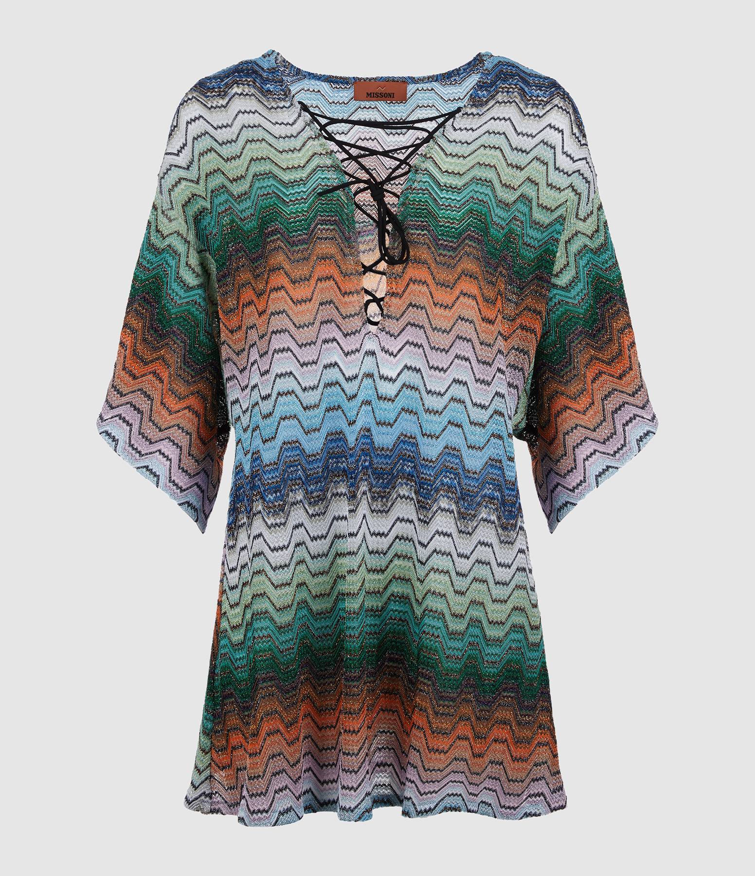 Multi-coloured Black, Green and Orange Dress