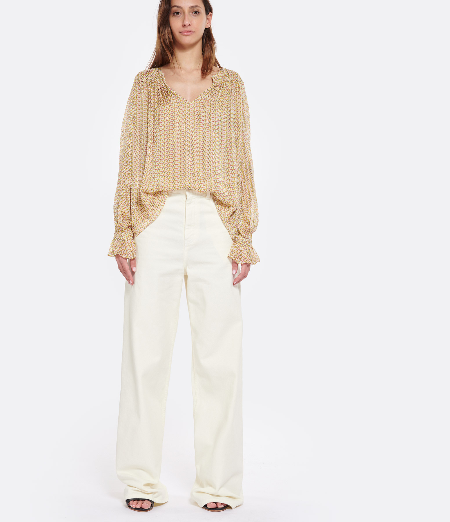 Parker Ecru Cotton Denim Trousers