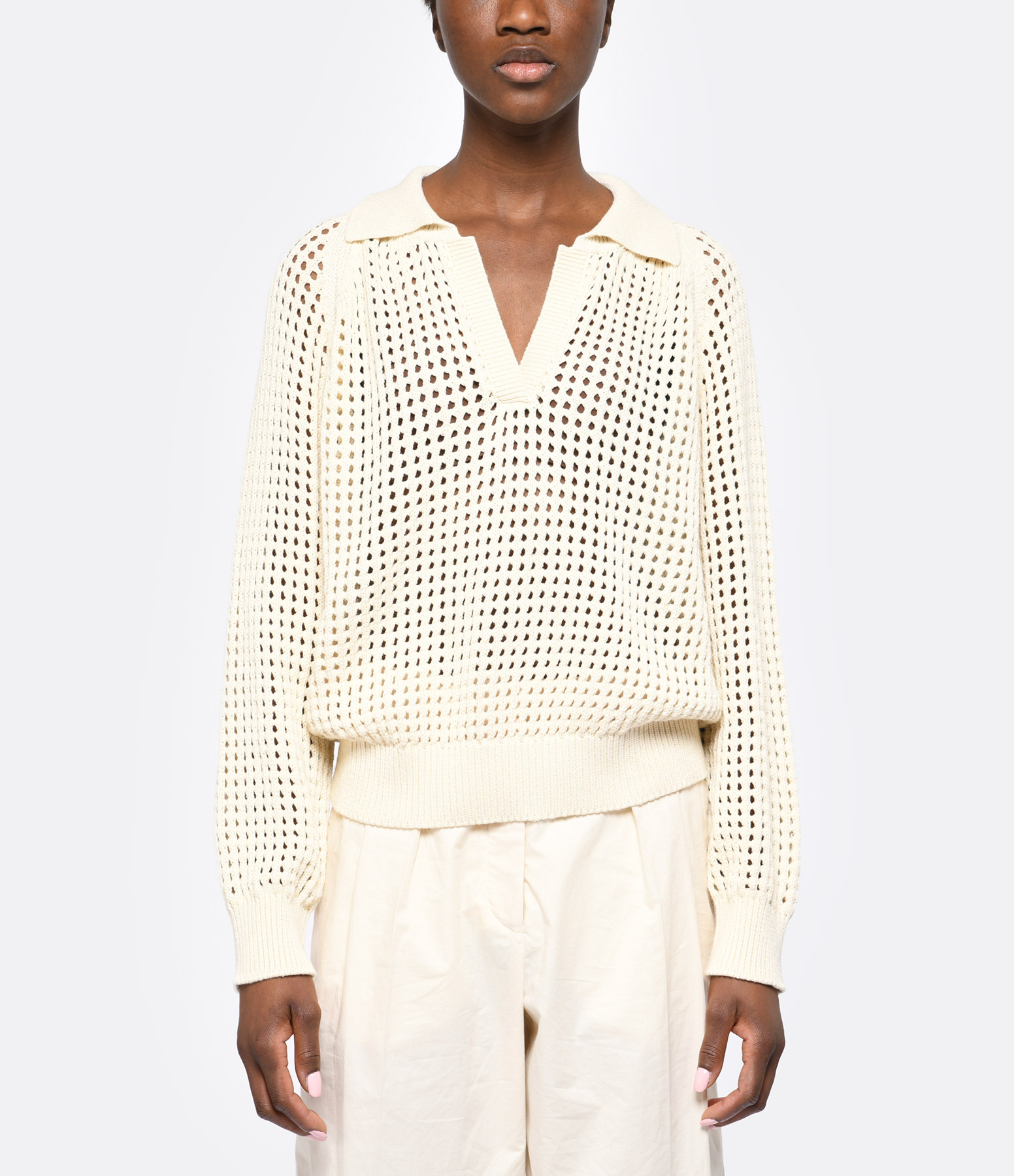 Morris Ecru Cotton Jumper