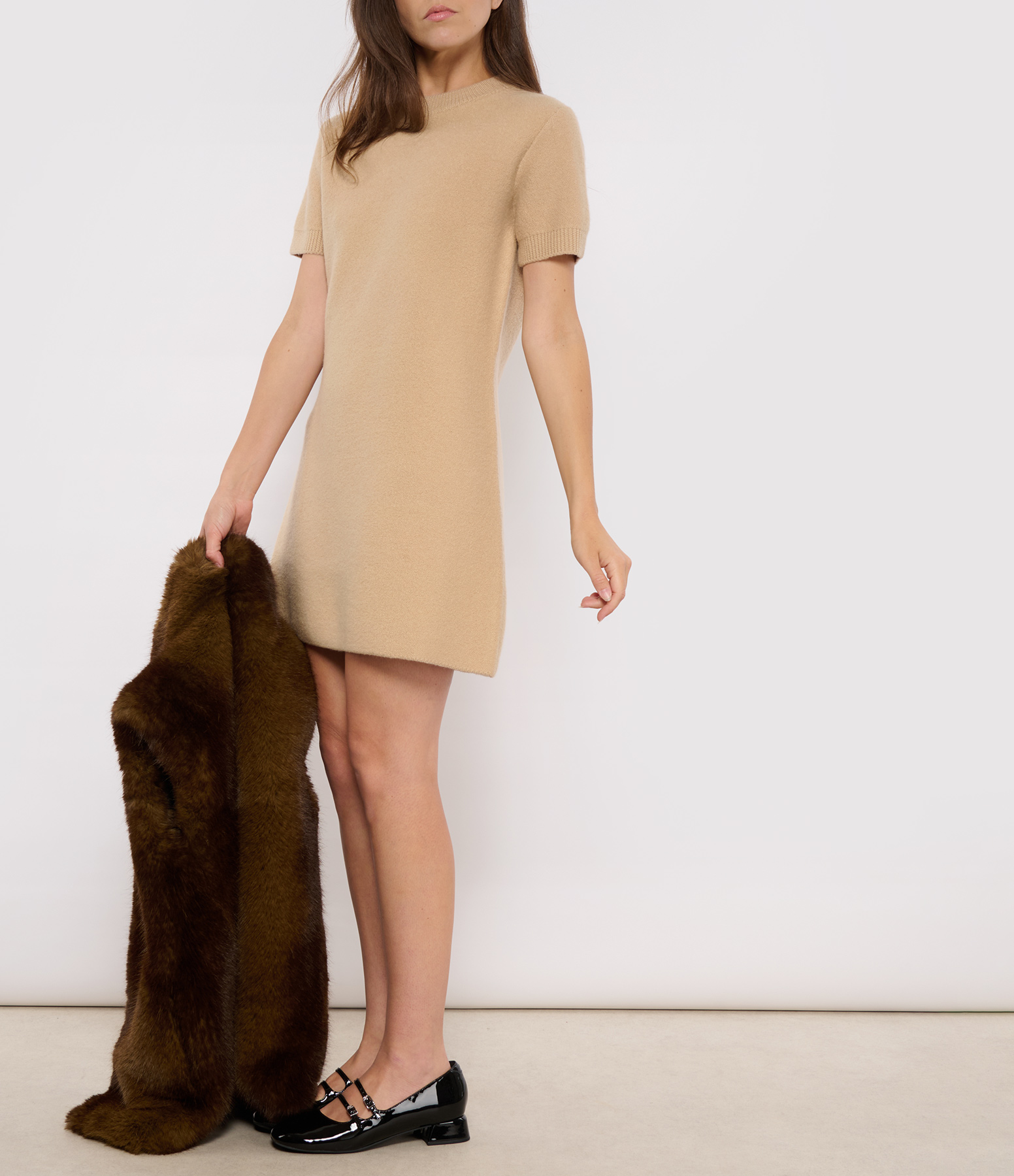 Beige Grape Short Dress