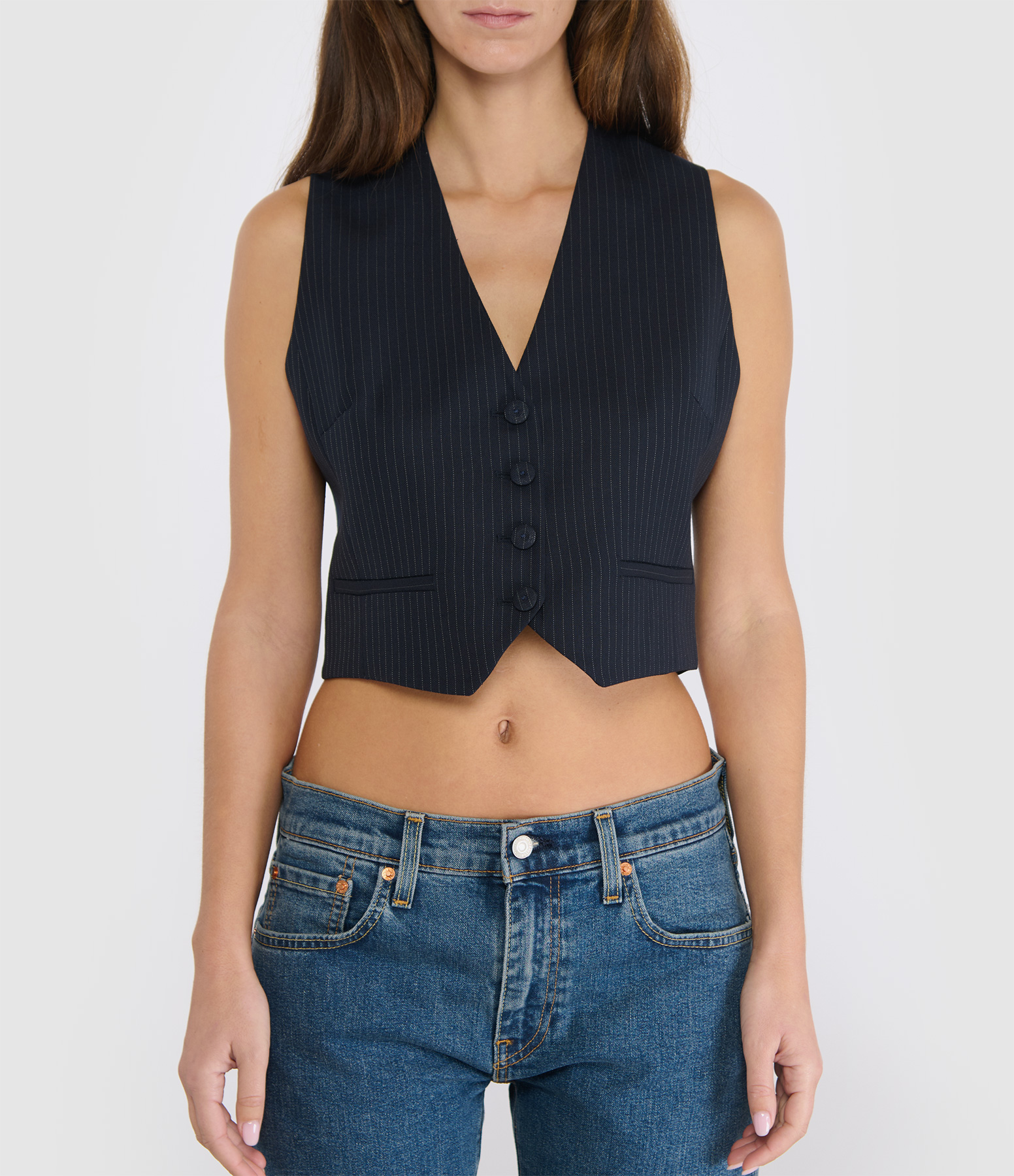 Dee Navy Stripes Top