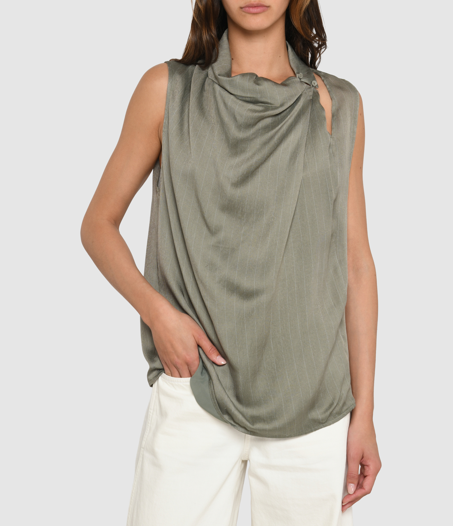 Khaki Striped Top