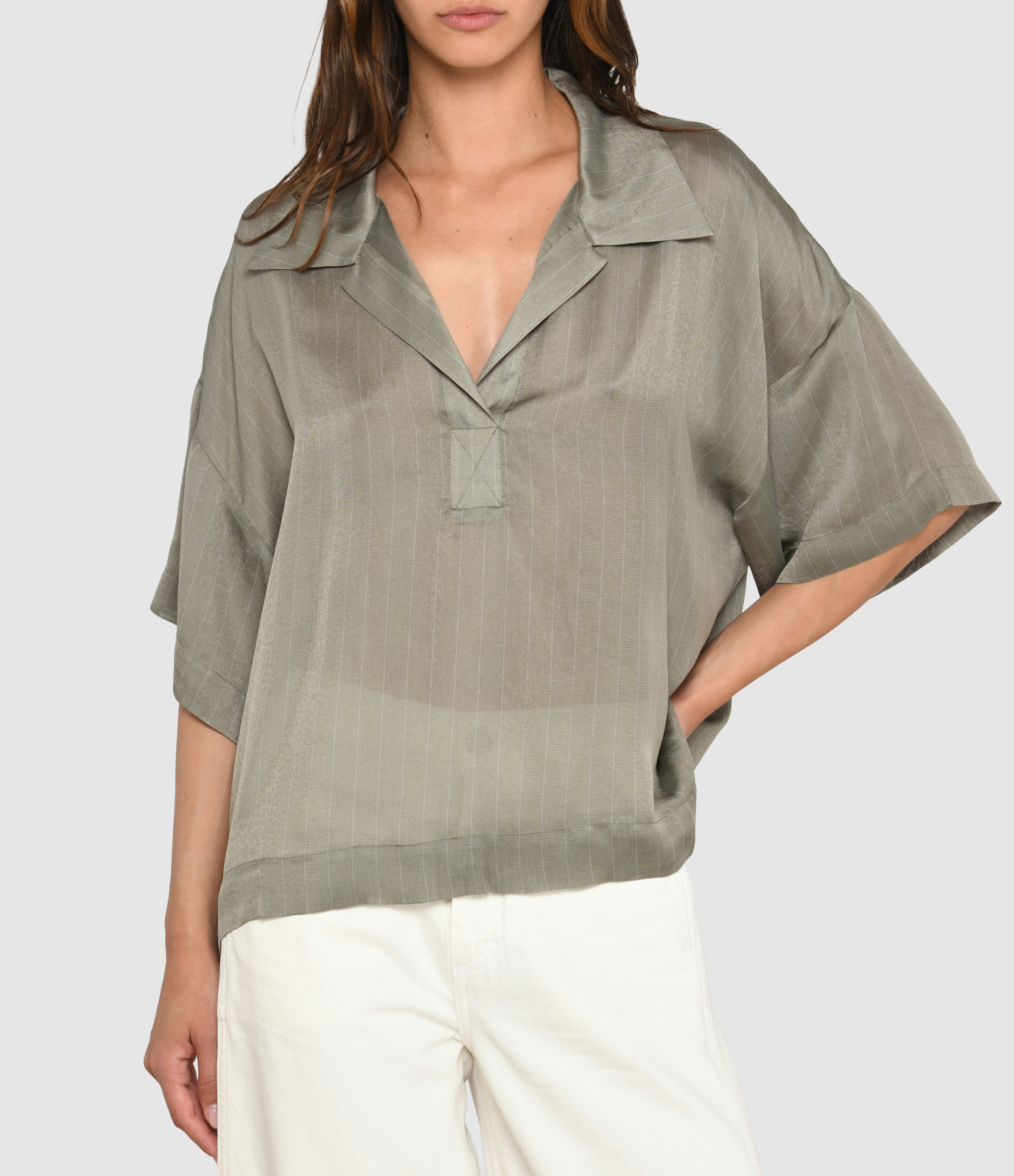 Talie Khaki Stripes Top