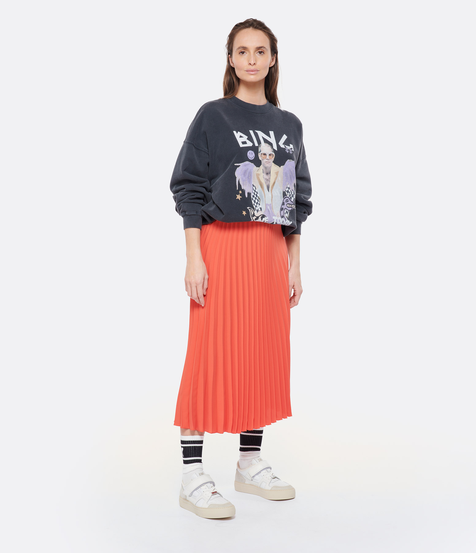 Orange Midi Skirt