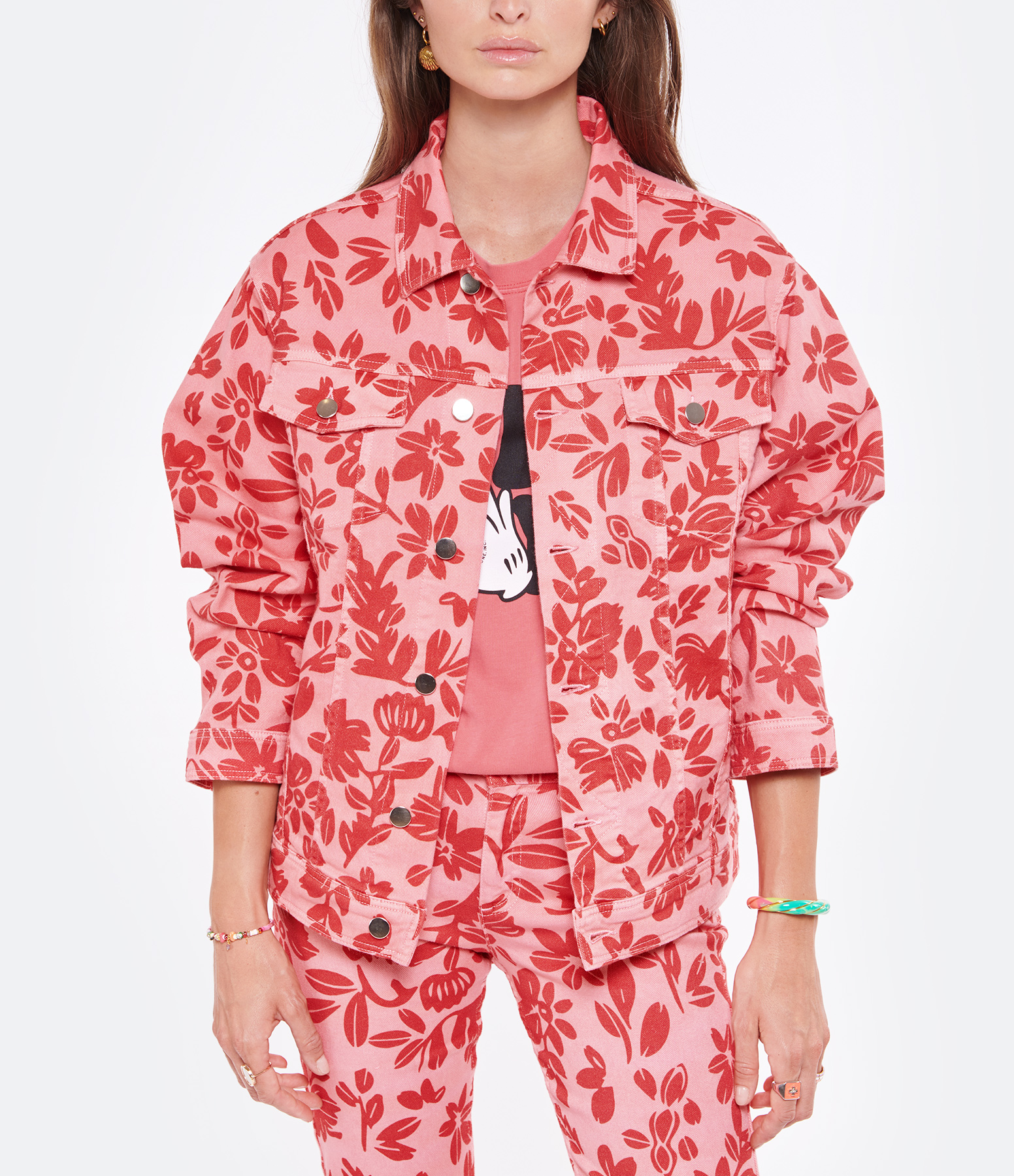 Romeo Fokis Red Printed Cotton Jacket